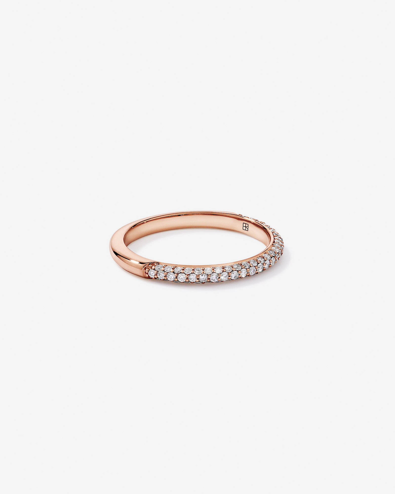 0.40TW Round Brilliant Pavé Diamond Wedding Band 14kt Rose Gold