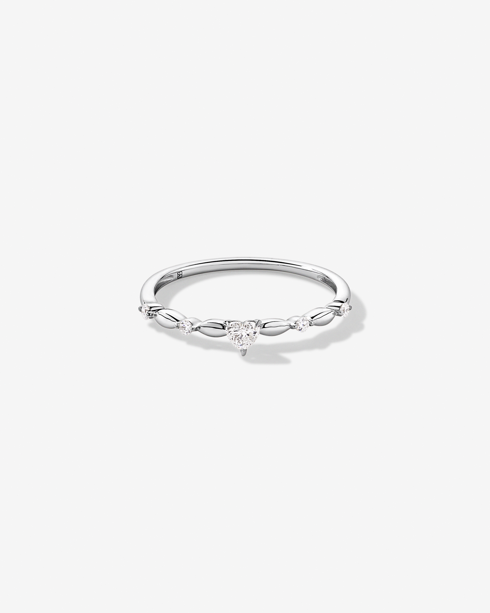 0.15TW Heart and Round Brilliant Laboratory-Grown Diamond Promise Ring 10kt Gold