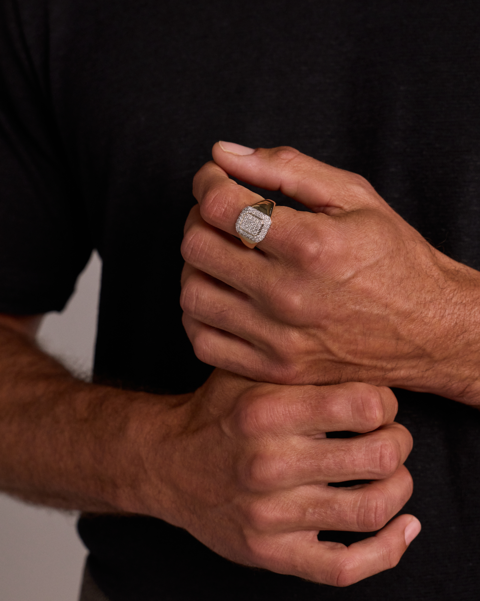 1,00 carat de diamants en grappe en or jaune 10 ct