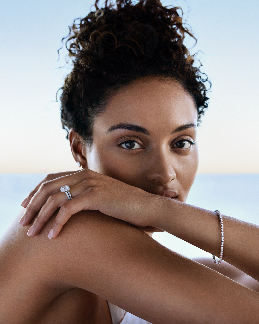 1.78 Carat TW Emerald Cut Laboratory-Grown Diamond Halo Engagement Ring 14kt White Gold