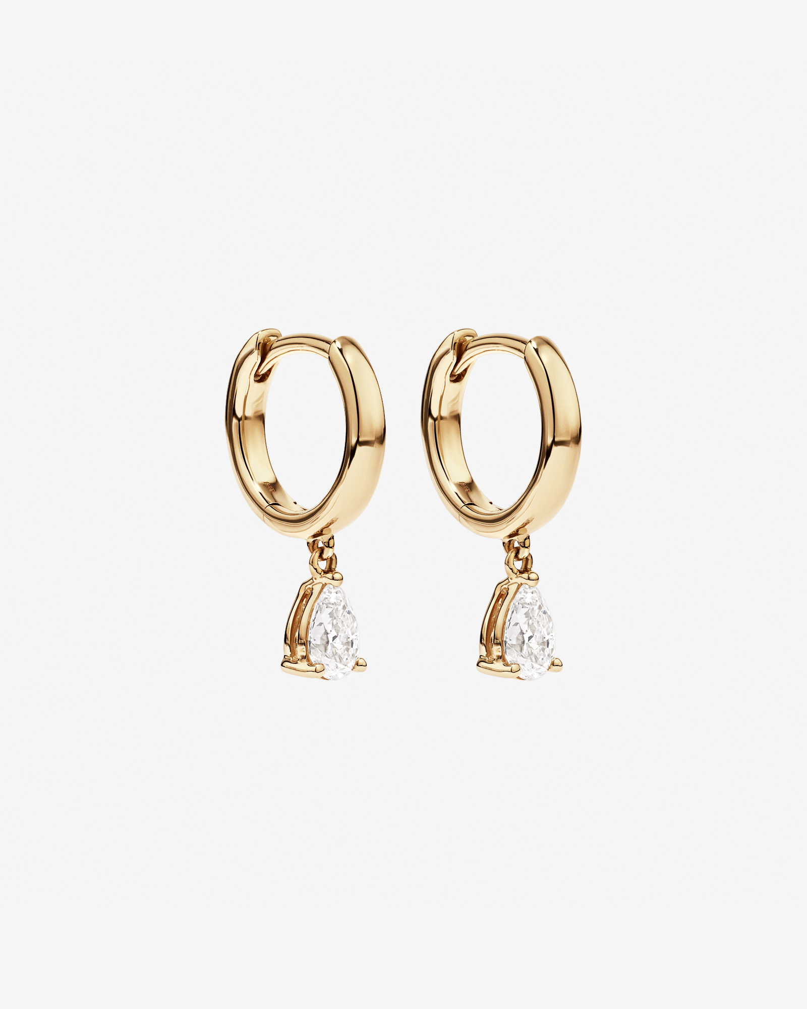 0.50 Carat TW Pear Cut Laboratory-Grown Diamond Drop Sleeper Earrings in 10kt Yellow Gold