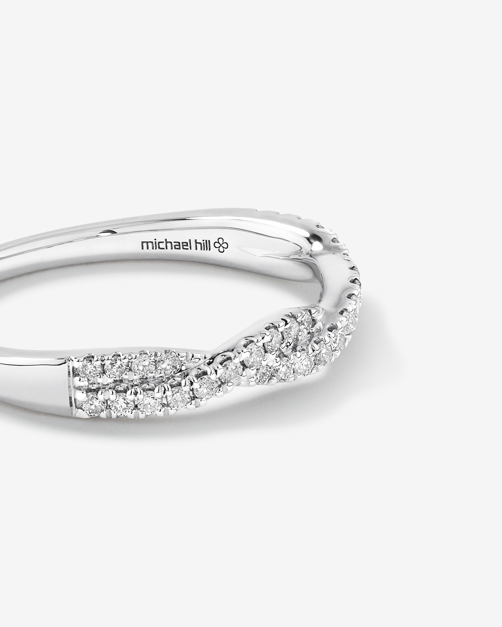 0.25 Carat TW Twist Diamond Wedding Ring in 14kt White Gold