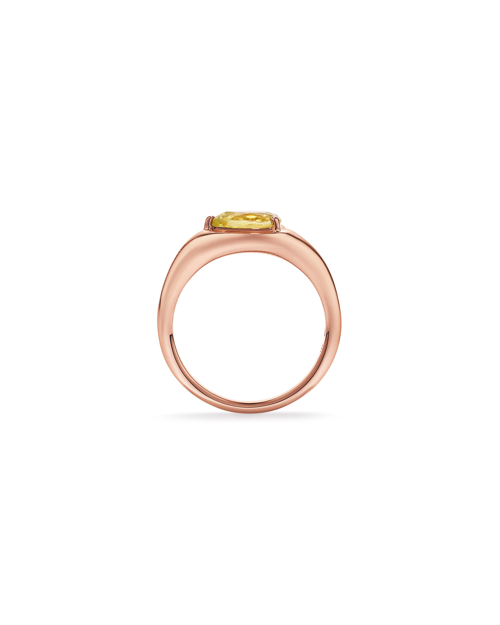 Pear Cut Lemon Quartz East-to-West Set Ring 10kt Rose Gold