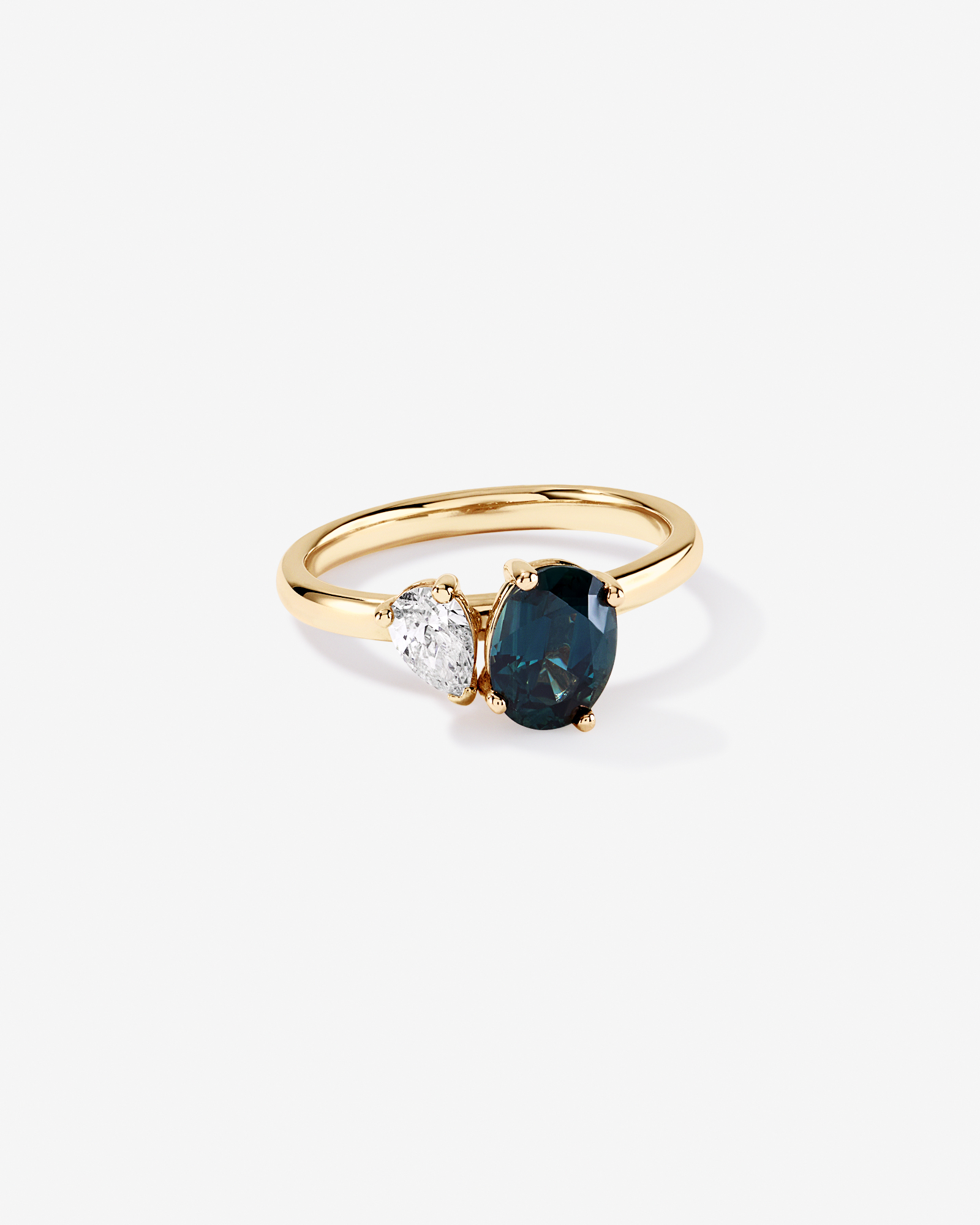 Bague australienne Parti Sapphire & 0,30 carat TW en diamant Toi et moi or jaune 10 carats