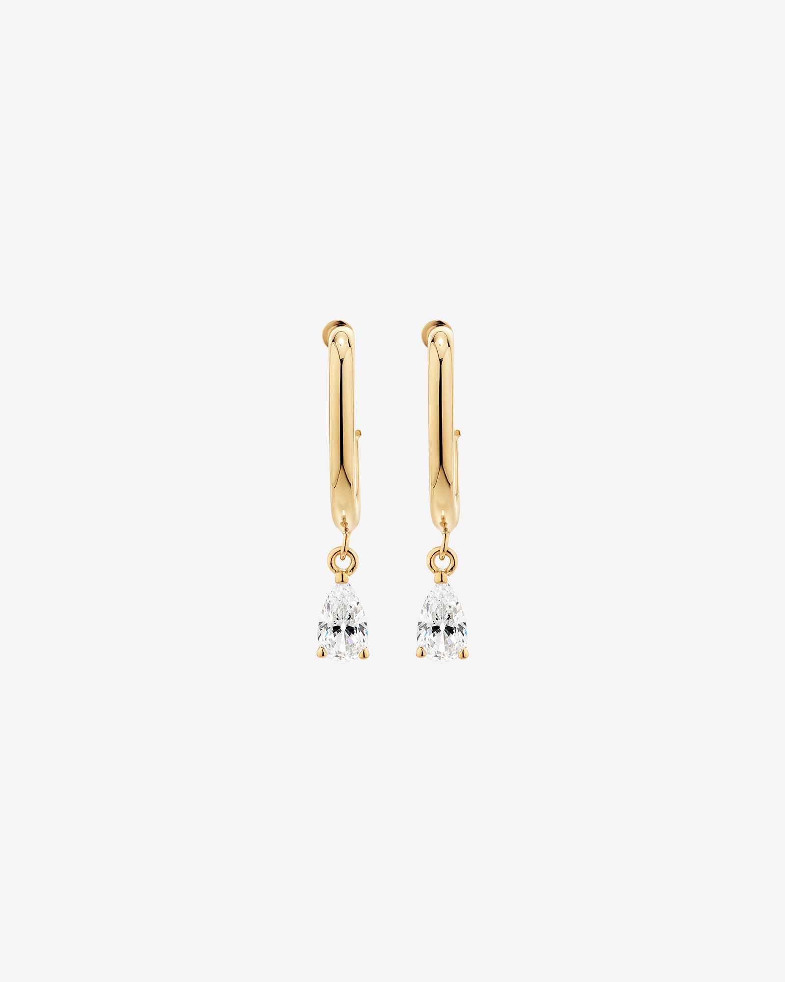 Pear Drop Stud Earrings in 18kt Vermeil with Cubic Zirconia
