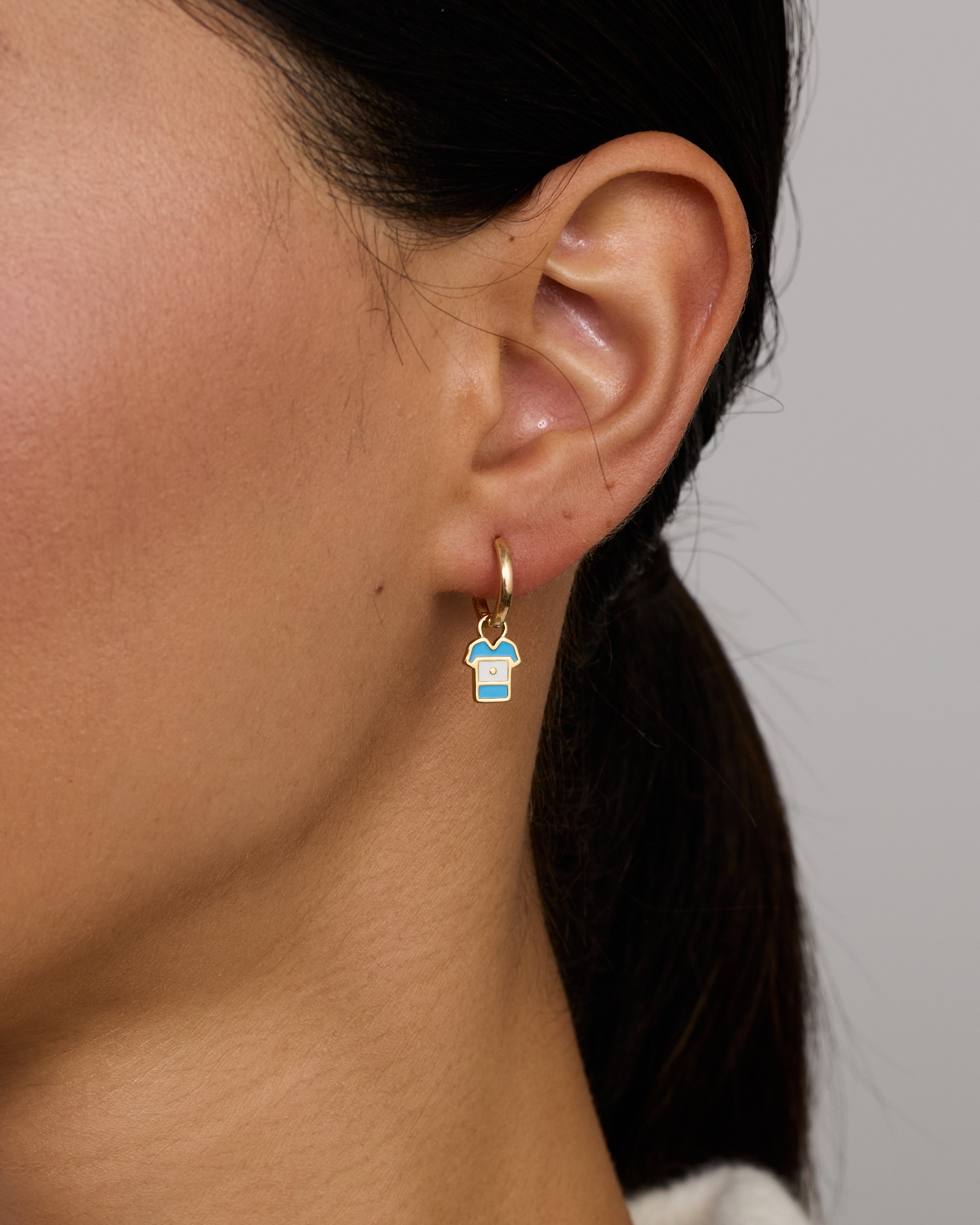 Argentina Jersey Earring Charm in 18Kt Vermeil