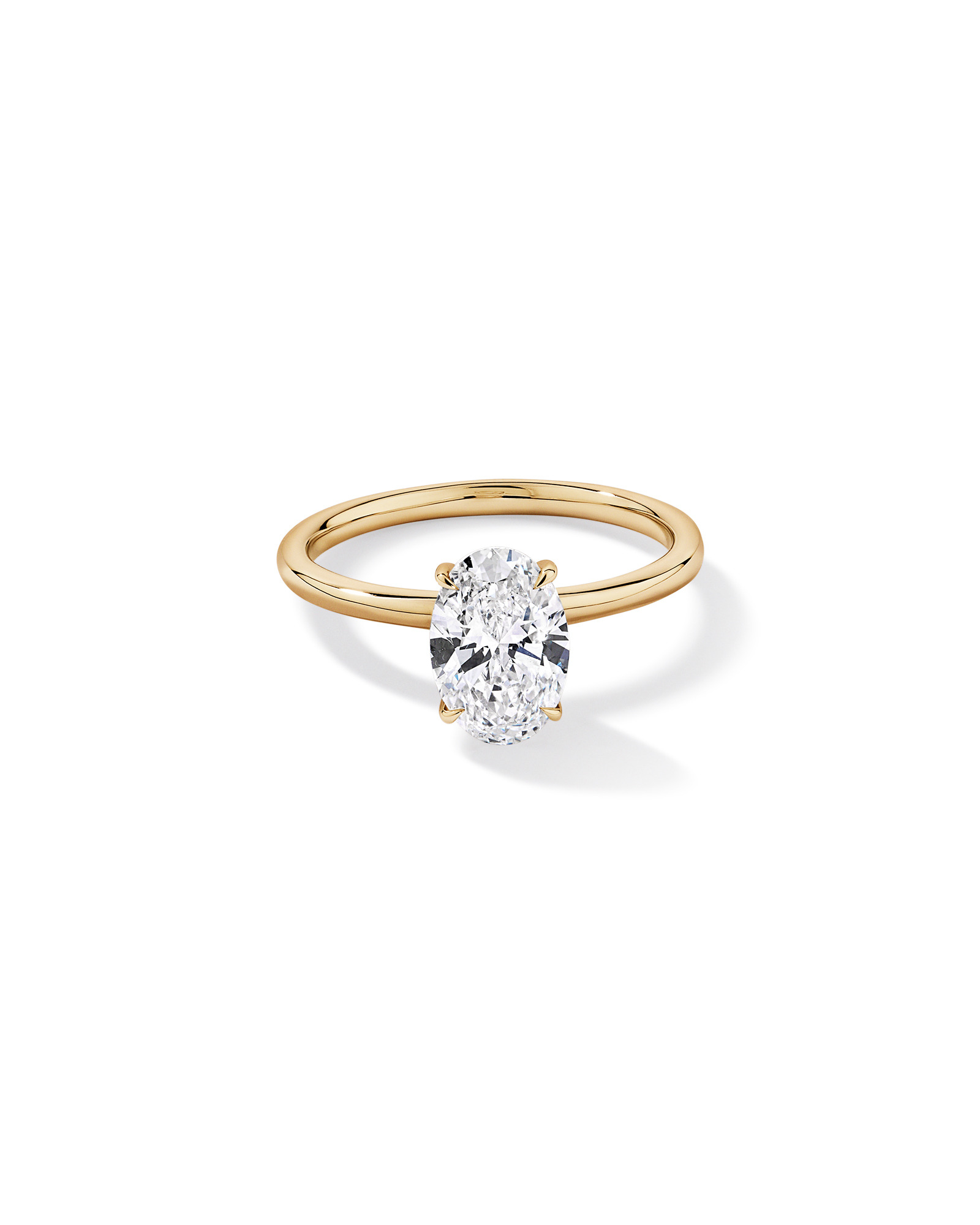 1.57TW Oval Laboratory-Grown Diamond Solitaire Ring 14kt Yellow Gold