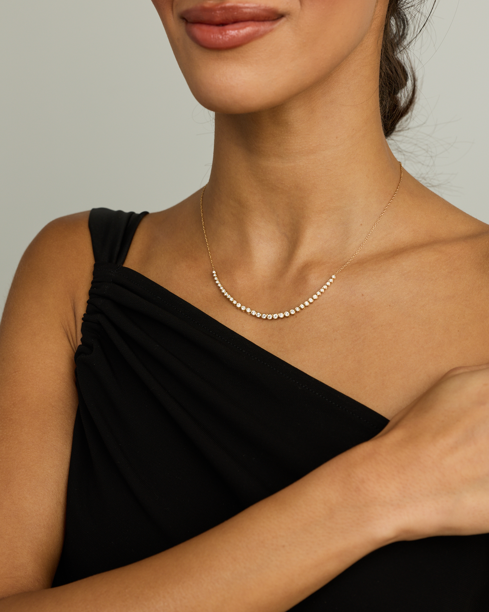 1.00TW Lab Diamond Tennis Necklace in 10kt Gold