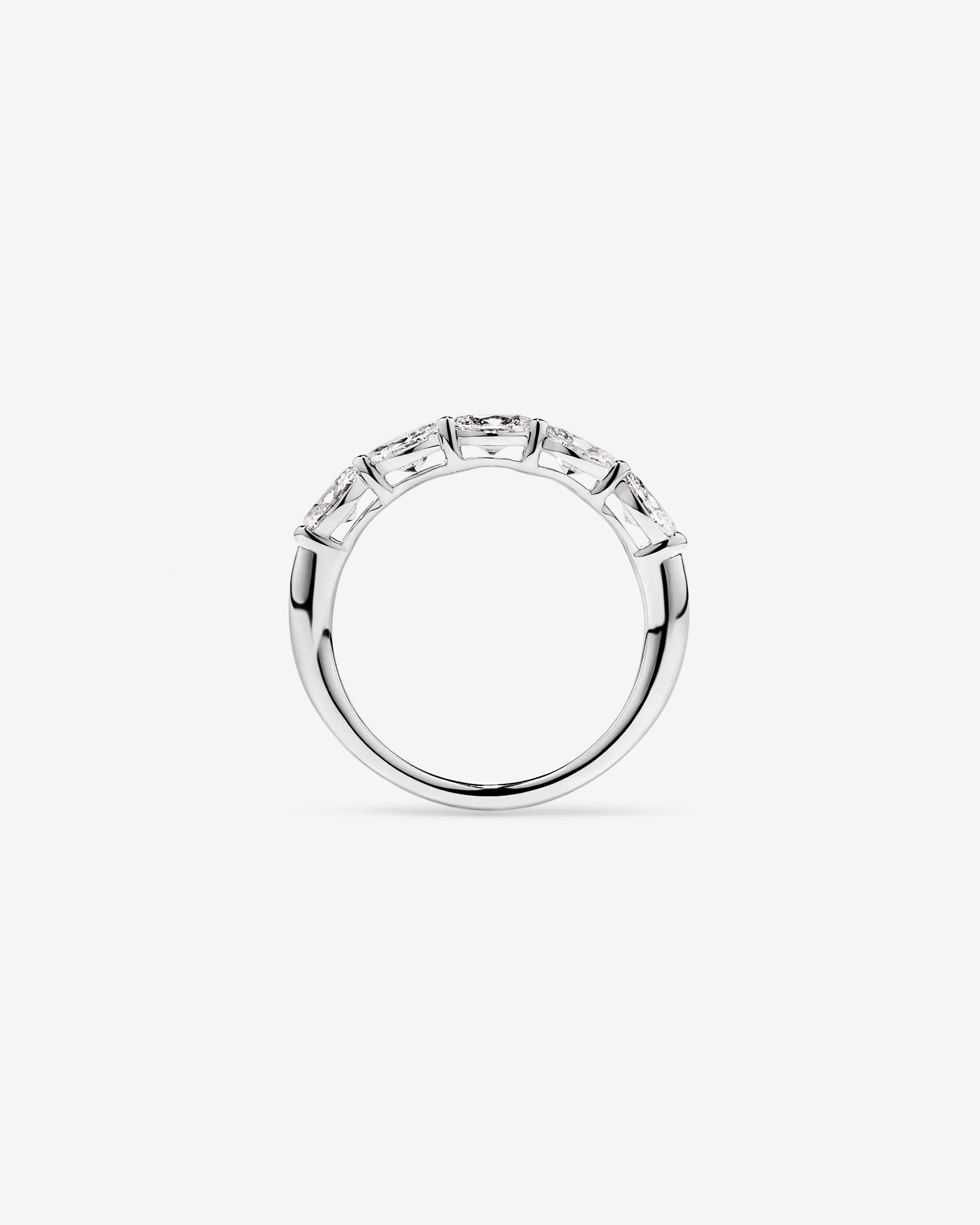 1.25 Carat TW East-West Oval Laboratory-Grown Diamond Wedding Ring 14kt Gold