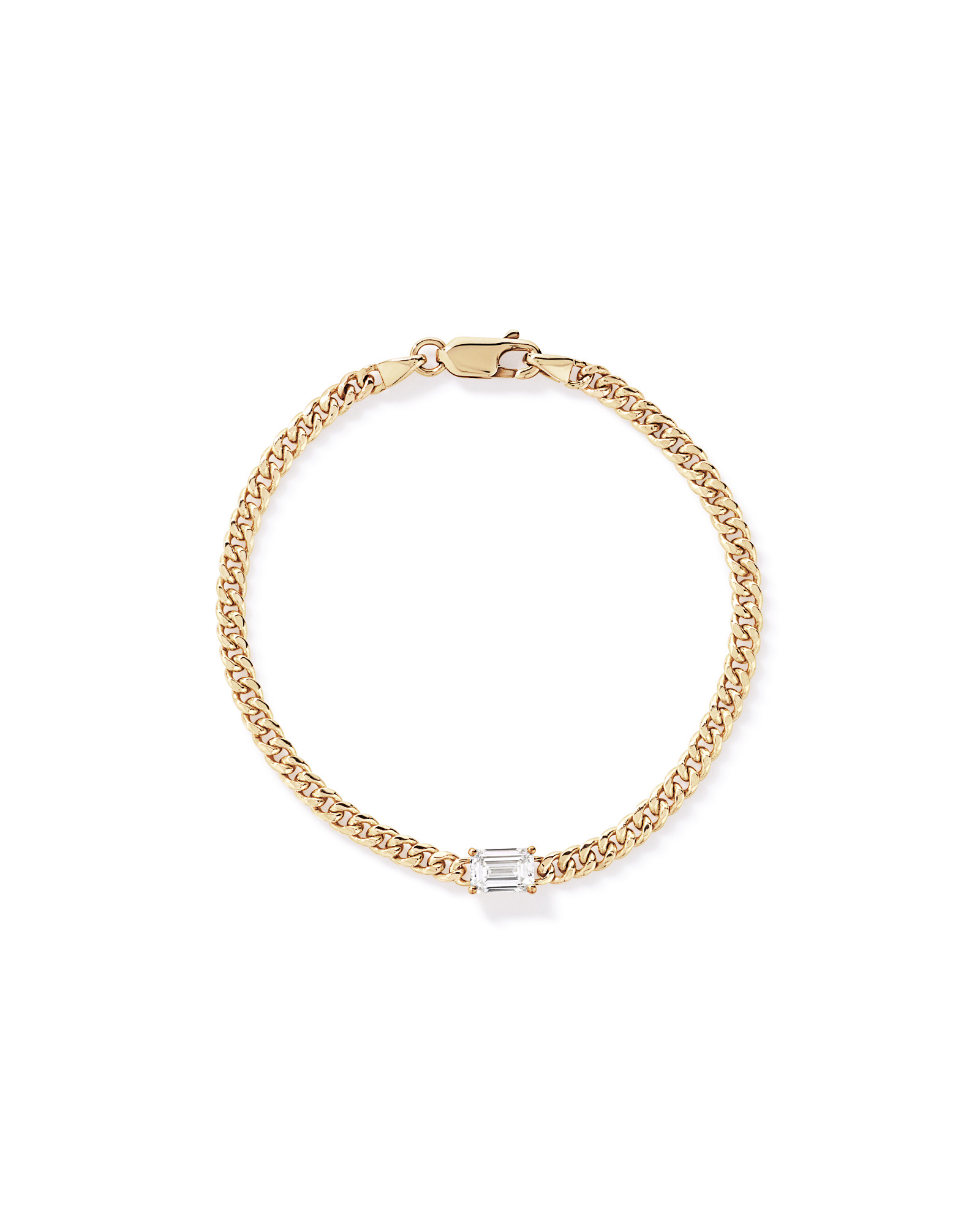1.00 Carat TW Emerald Cut Laboratory-Grown Diamond Bracelet in 10kt Yellow Gold