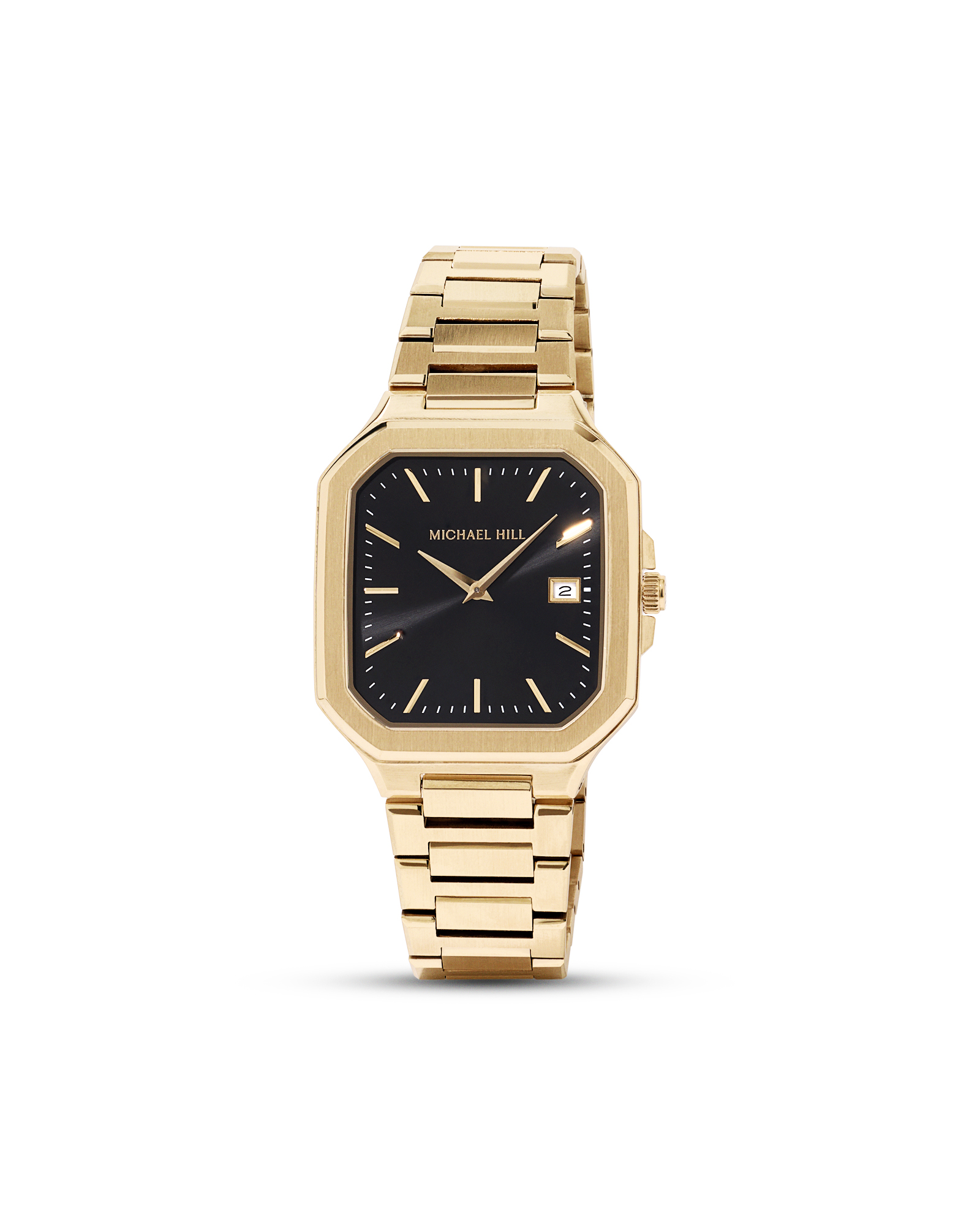 Men's Quartz Watch with Black Dial in Gold Tone Stainless Steel