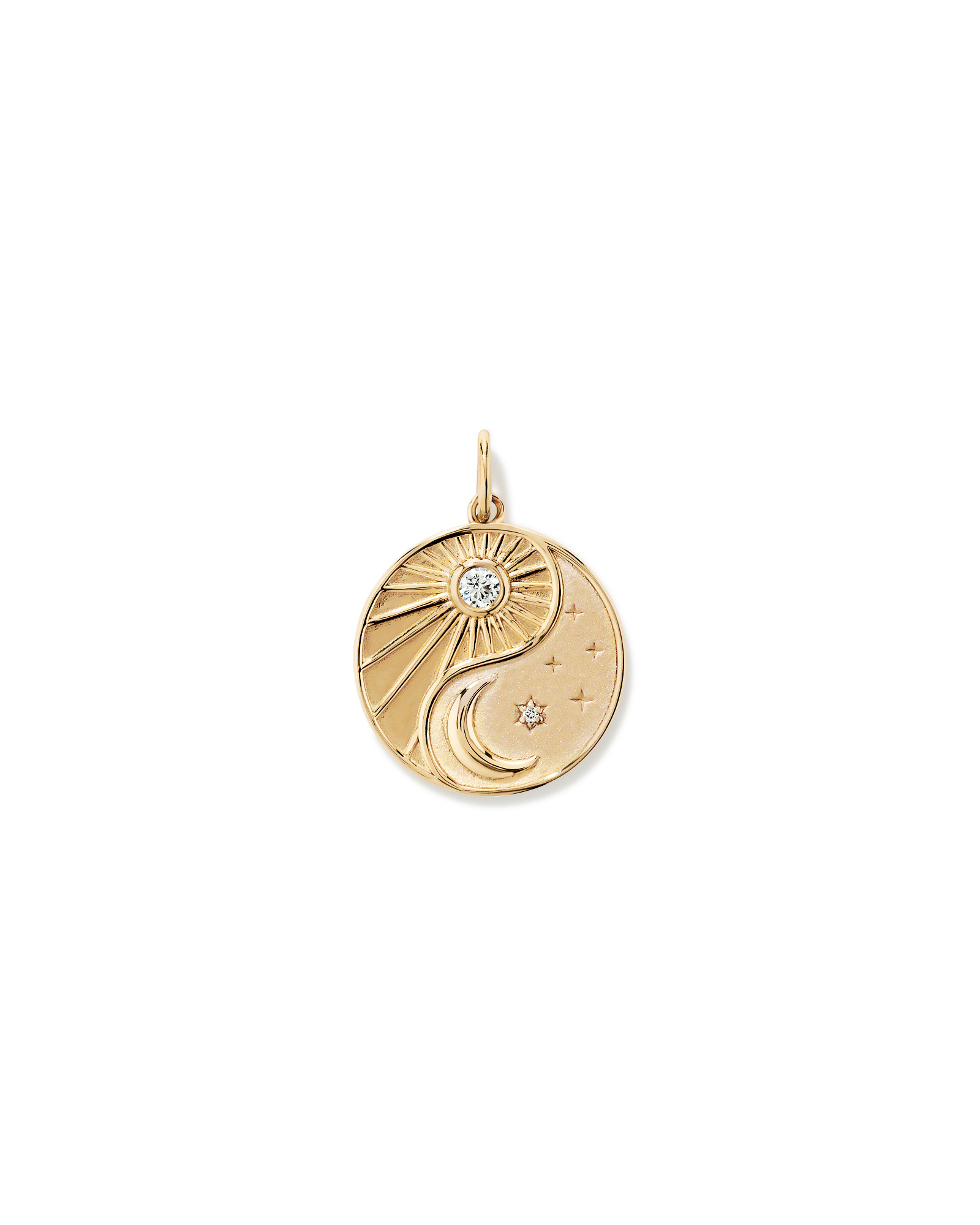 Pendentif médaillon Soleil et Lune en Vermeil 18 nœuds
