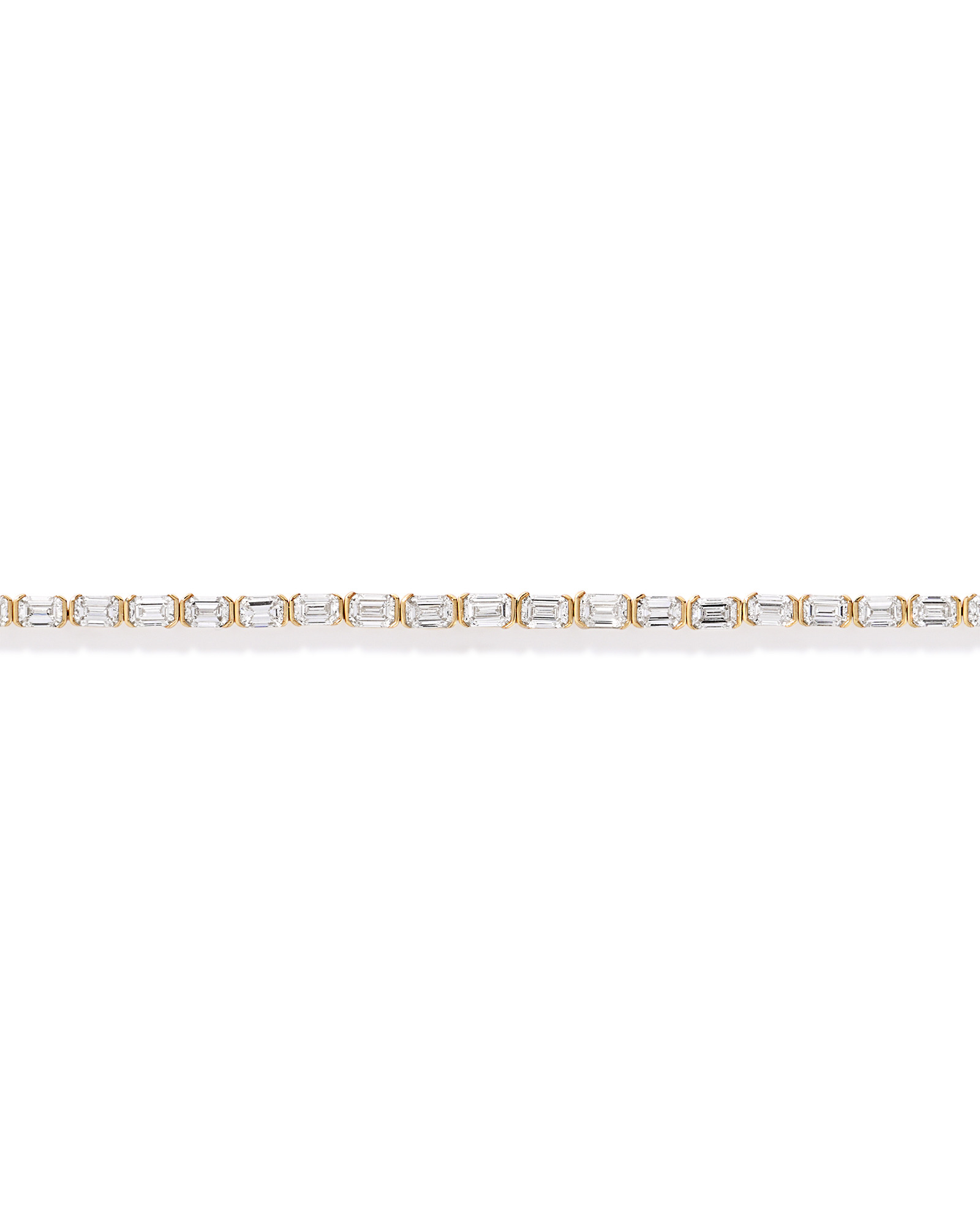 2.00 Carat TW Emerald Cut Laboratory-Grown Diamond Tennis Bracelet in 10kt Yellow Gold