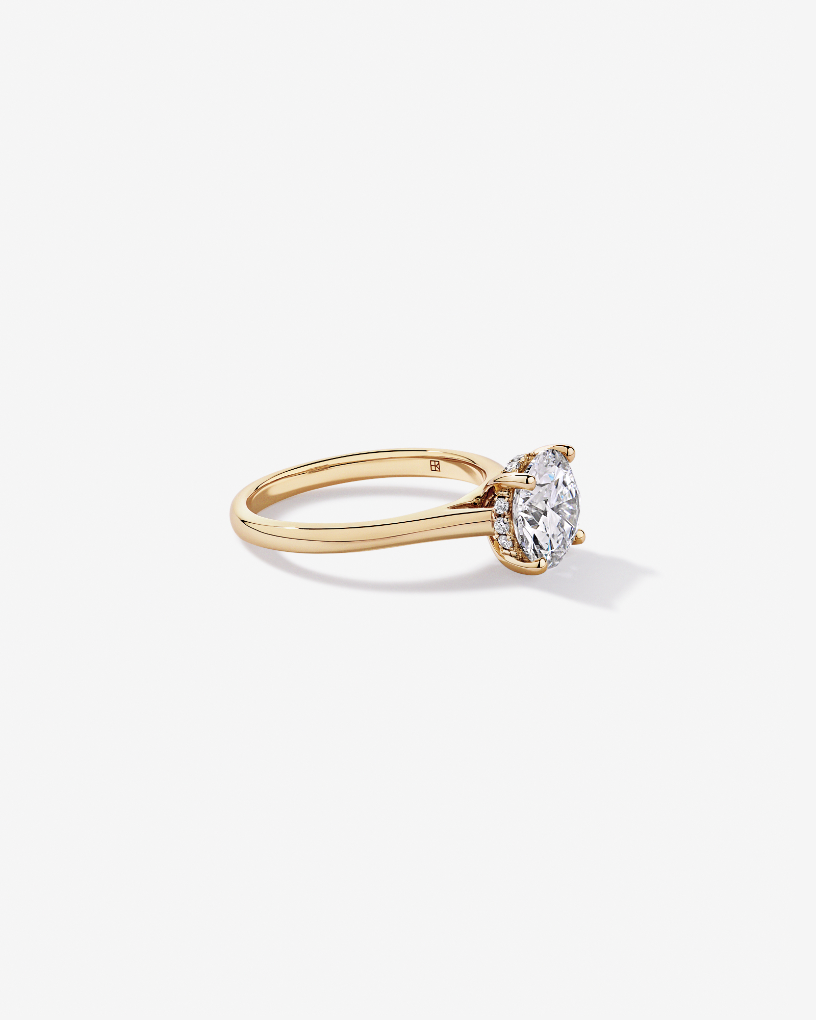 Bague solitaire en or jaune 14 carats sertie d'un diamant rond brillant de 2,32 carats, cultivé laboratoire