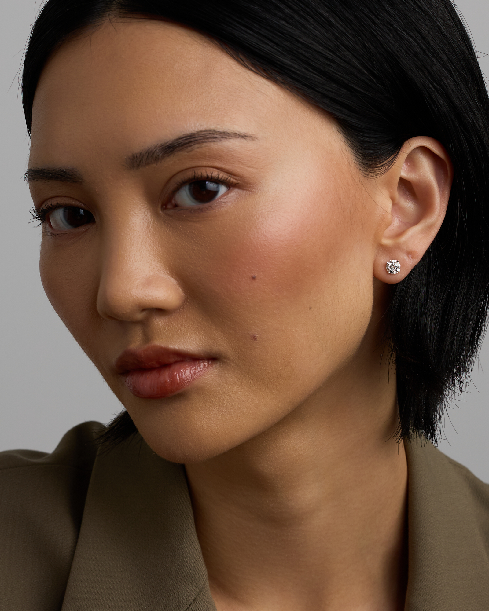 1.50 Carat TW Laboratory-Grown Diamond Solitaire Stud Earrings in 14kt White Gold