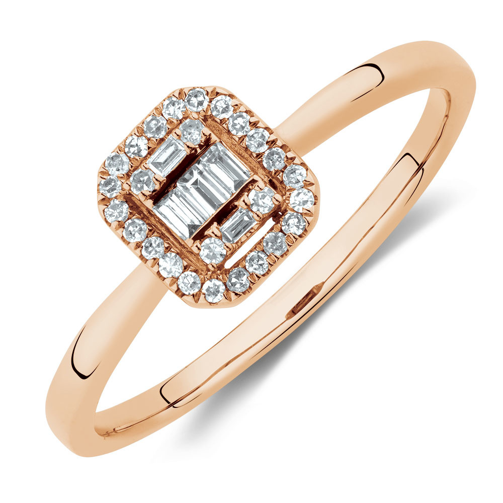  Promise  Ring  with 0 15 Carat TW of Diamonds in 10kt Rose Gold
