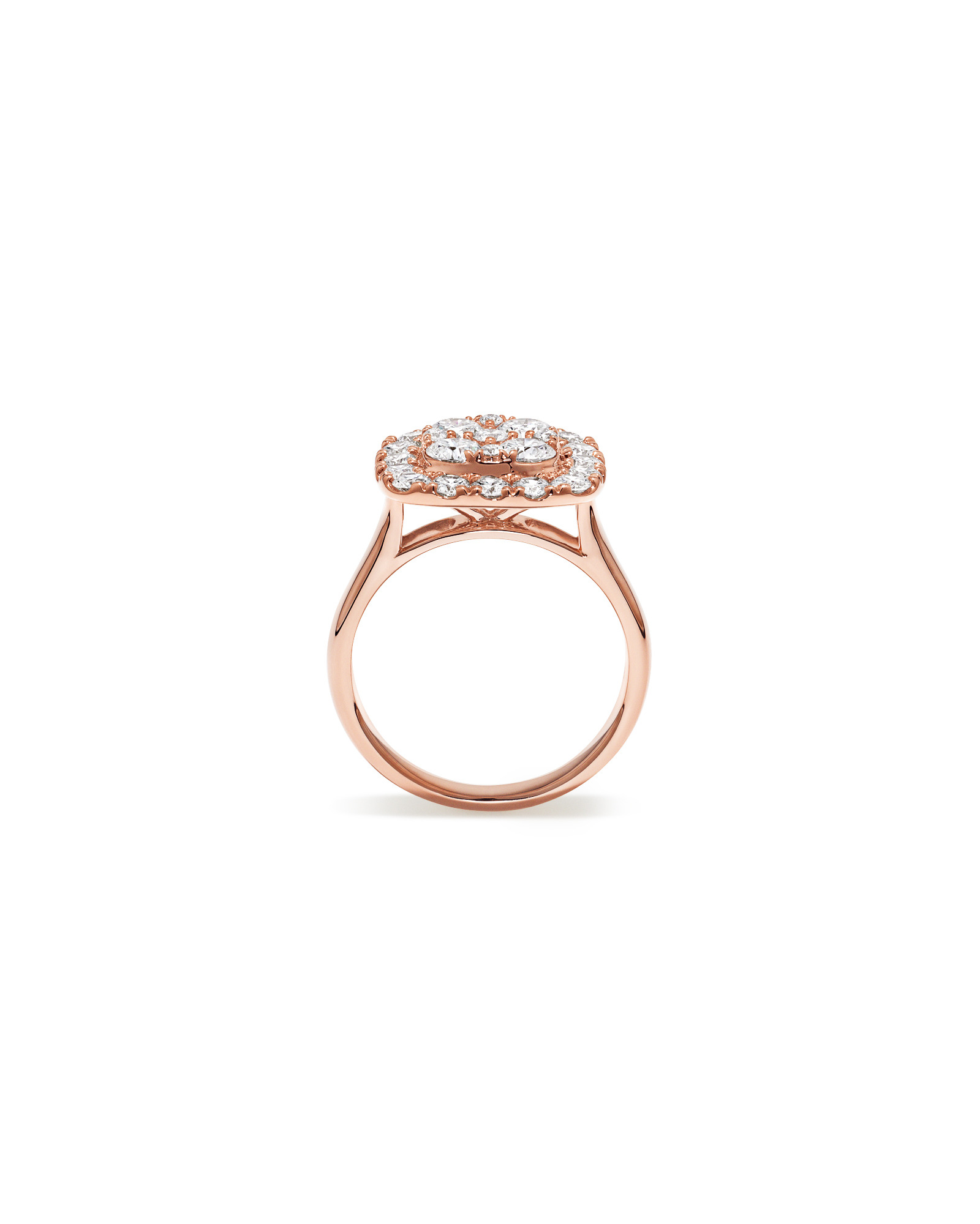 2.00 Carat TW Laboratory-Grown Diamond Cluster Ring 10kt Rose Gold