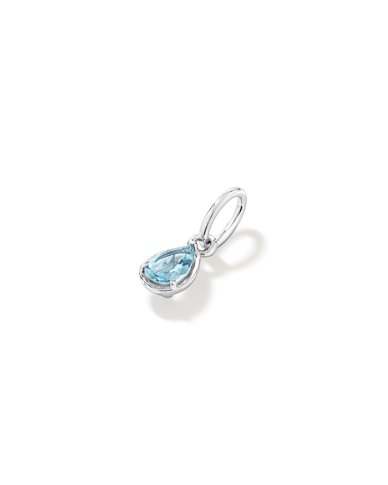 Pear-Cut Aquamarine Pendant in Sterling Silver