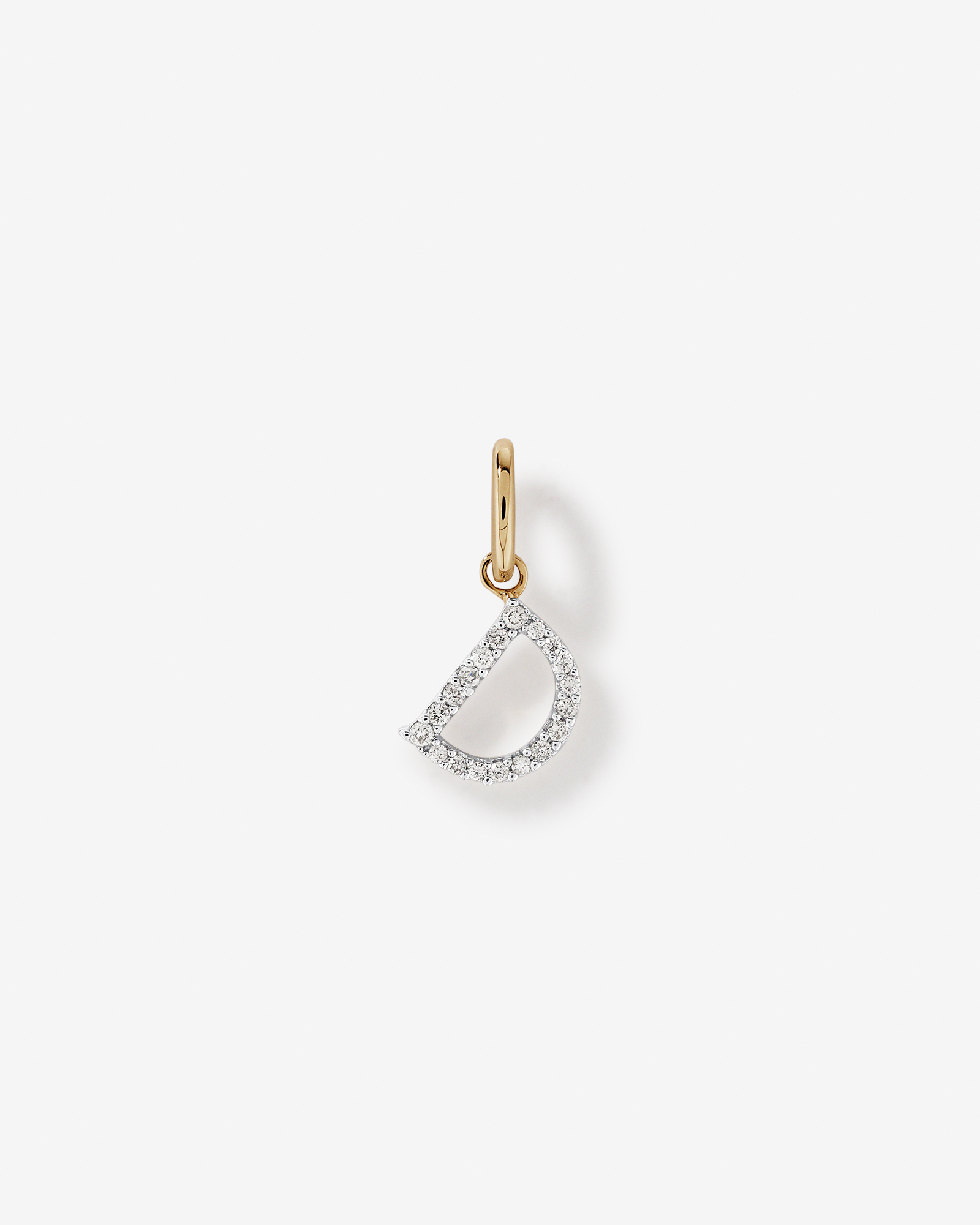 Diamond Letter D Initial Pendant in 10kt Yellow Gold