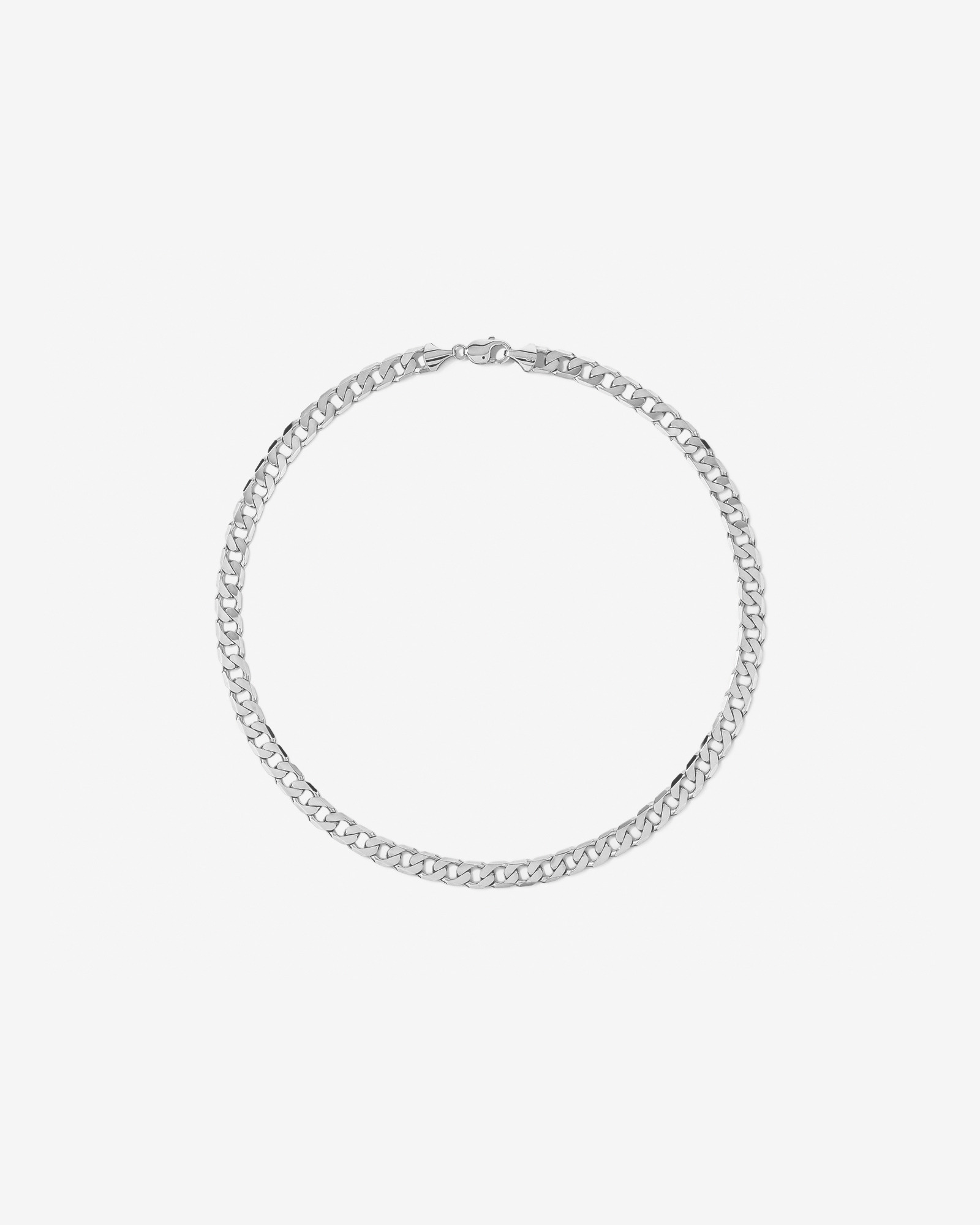 55cm (9") 8.87mm Flat Beveled Curb Chain in 10kt White Gold