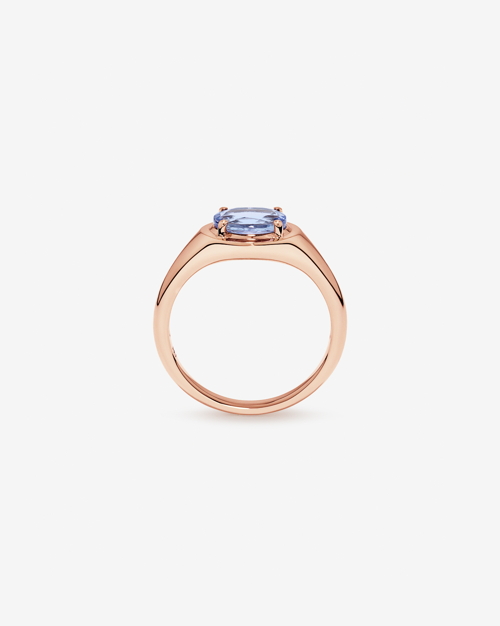 Oval Cut Tanzanite East-to-West Set Ring 10kt Rose Gold