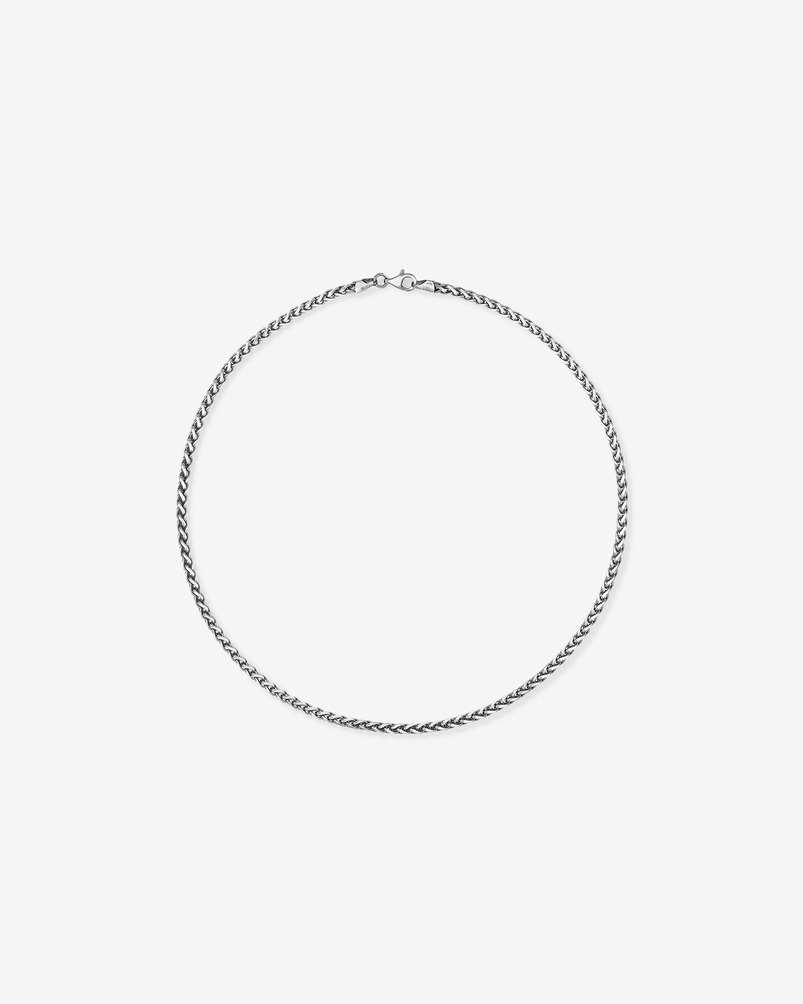 55cm (21.6") 4.1xmm Width Wheat Chain Necklace in Oxidised Sterling Silver