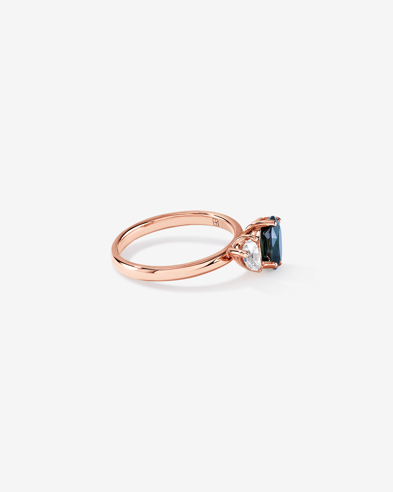 Australian Parti Sapphire & 0.30 Carat TW Diamond Toi Et Moi Ring 10kt RoseGold
