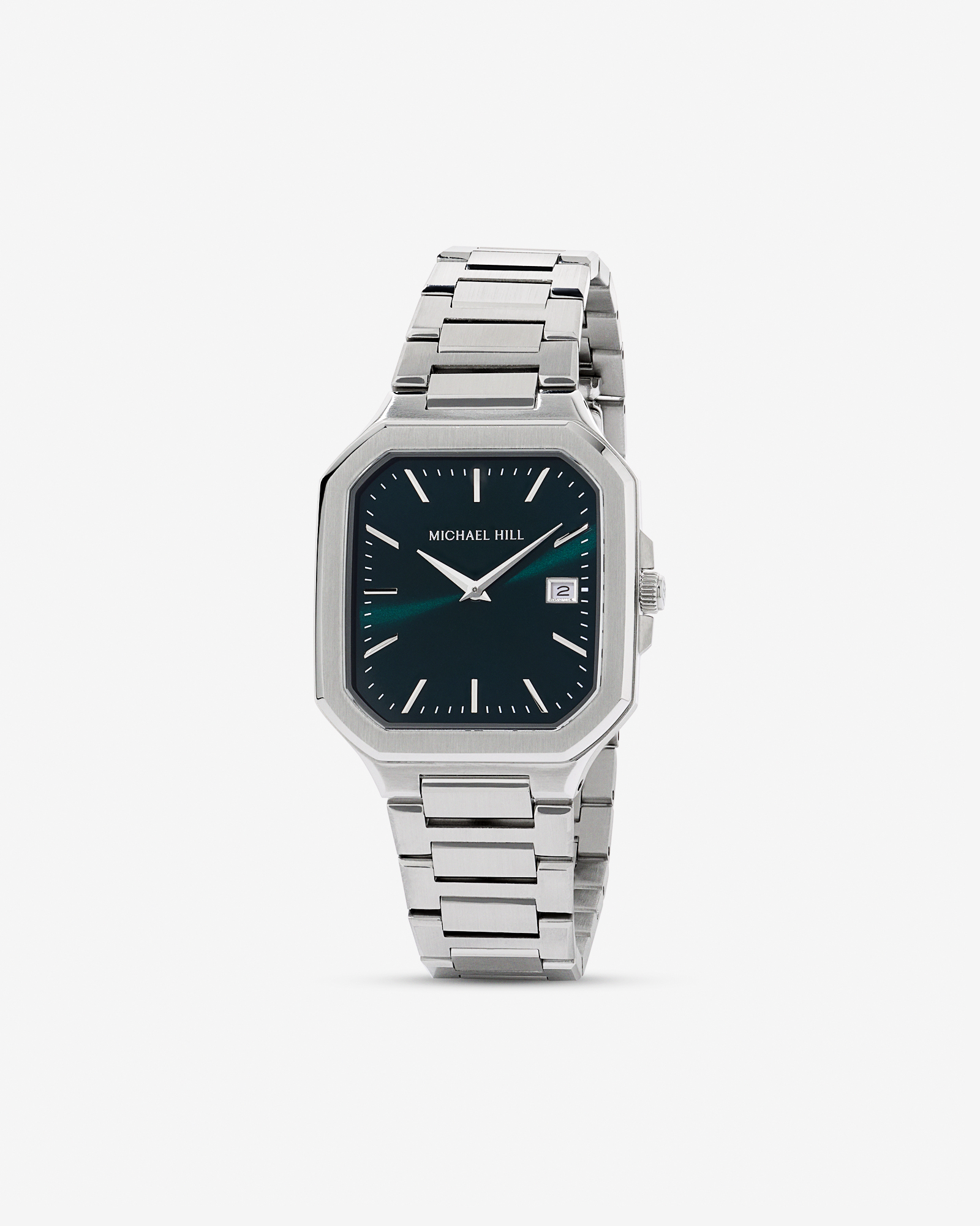 Men's Quartz Watch with Green Dial in Stainless Steel