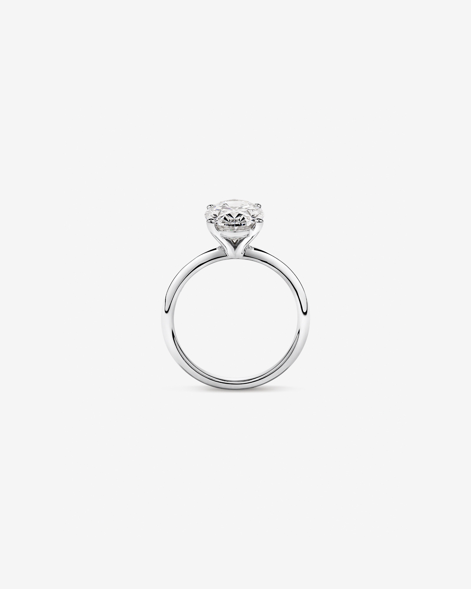 3.00 Carat TW Oval Cut Laboratory-Grown Diamond Solitaire Engagement Ring Platinum