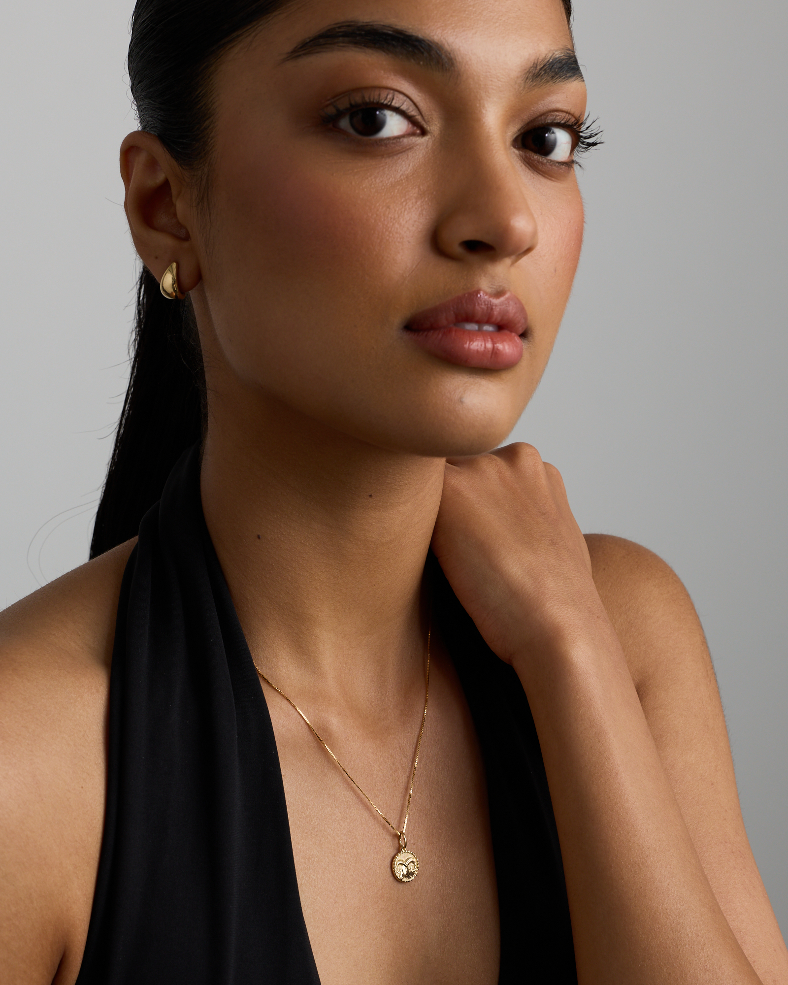 Diamond Accent Aries Zodiac Pendant in 10kt Yellow Gold