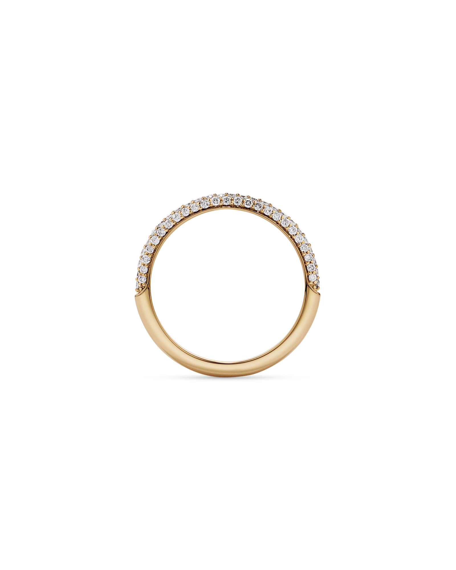 Alliance en or jaune 14 carats sertie de diamants taille brillant rond pavé (poids total 0,40 carat)