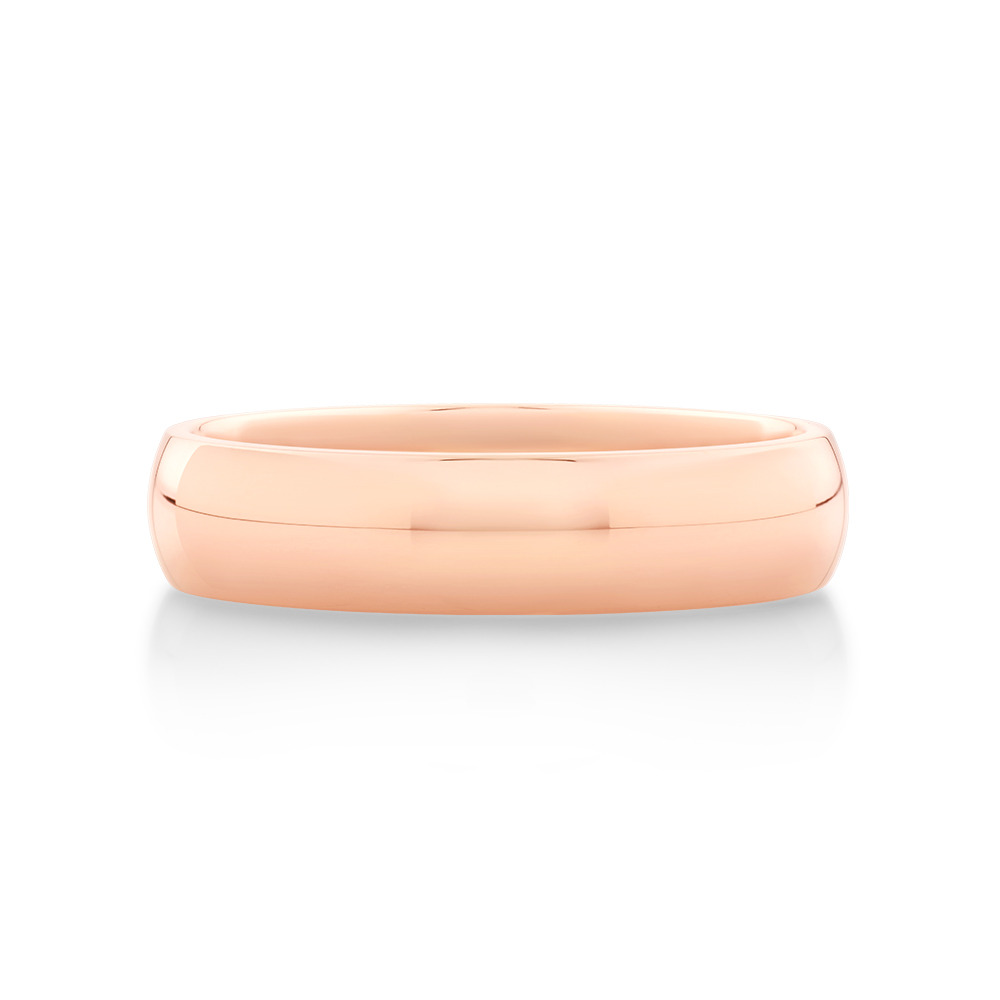 5mm High Domed Wedding Band in 10kt Rose Gold