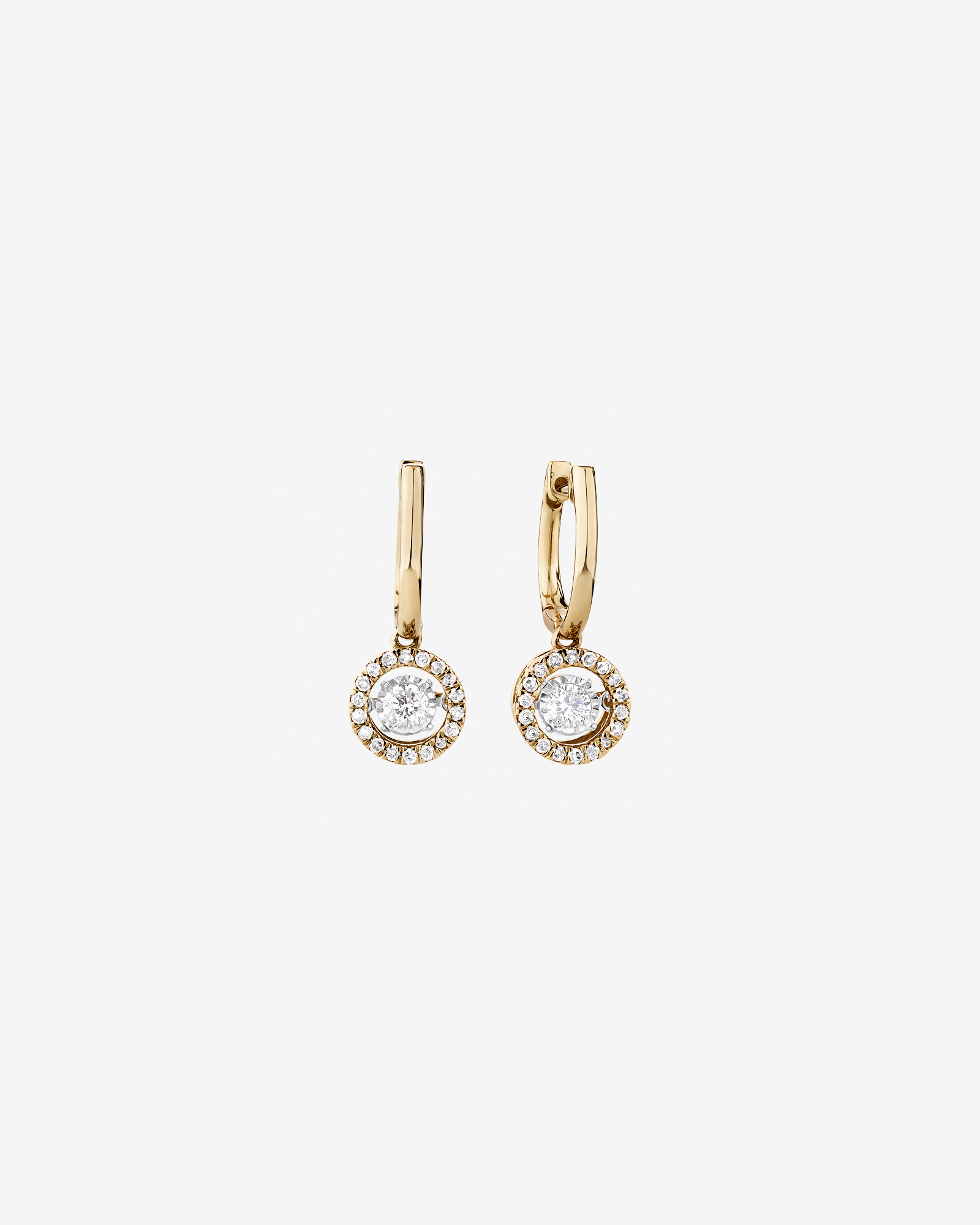 Boucles d'oreilles Everlight en or jaune 10 K avec diamants totalisant 0,50 ct