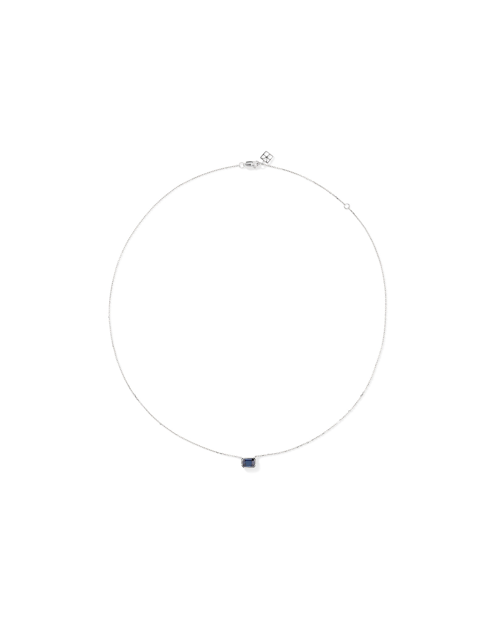 Australian Sapphire Emerald Cut Bezel Set Necklace in 10kt Gold
