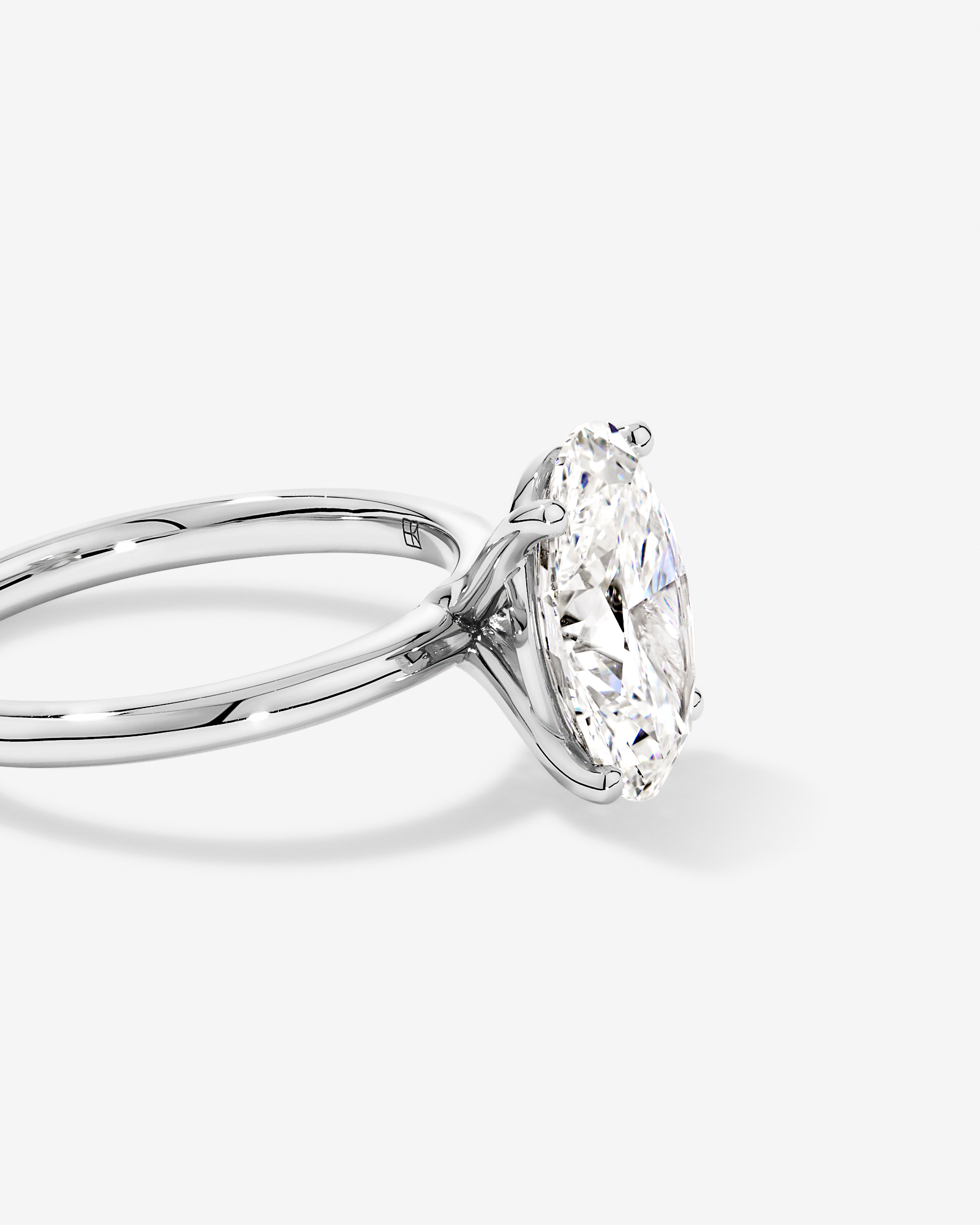 3.00 Carat TW Oval Cut Laboratory-Grown Diamond Solitaire Engagement Ring Platinum