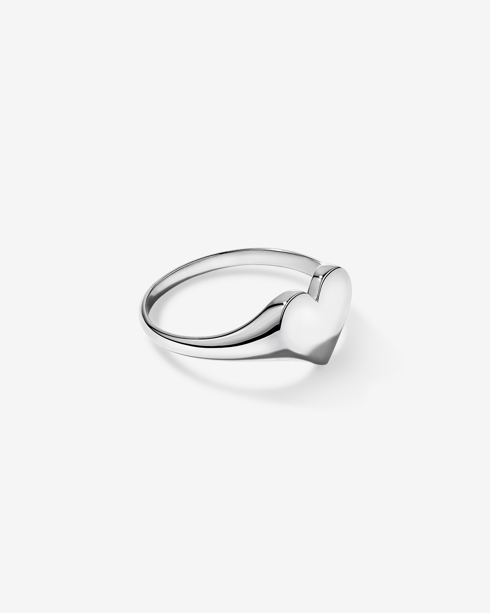 Chevalière cœur en argent sterling