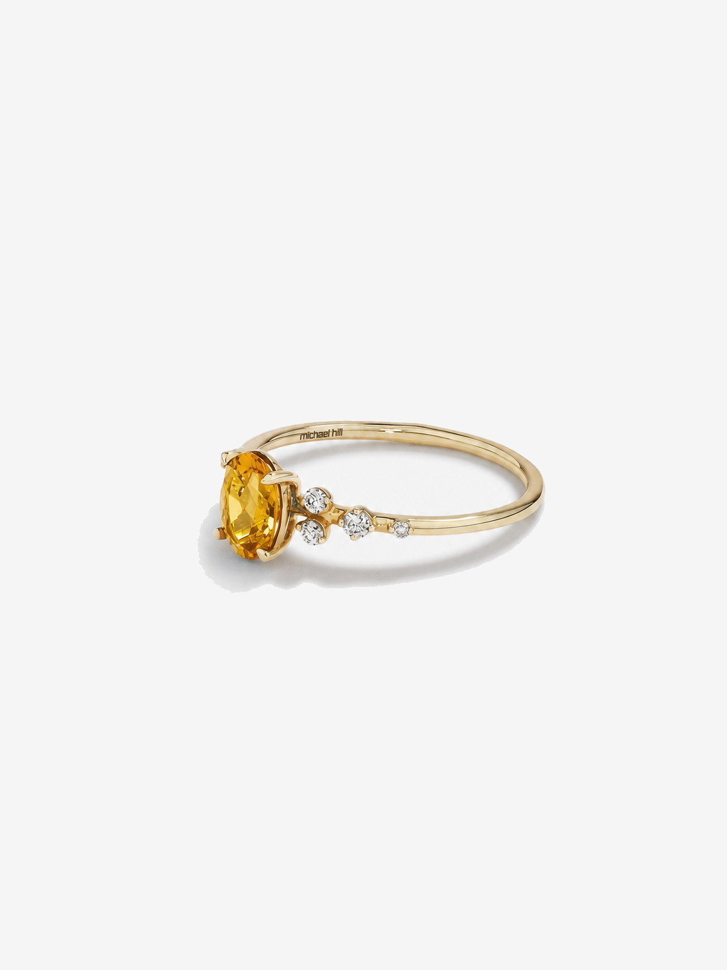 Citrine and 0.12 Carat TW Diamond Ring 10kt Yellow Gold