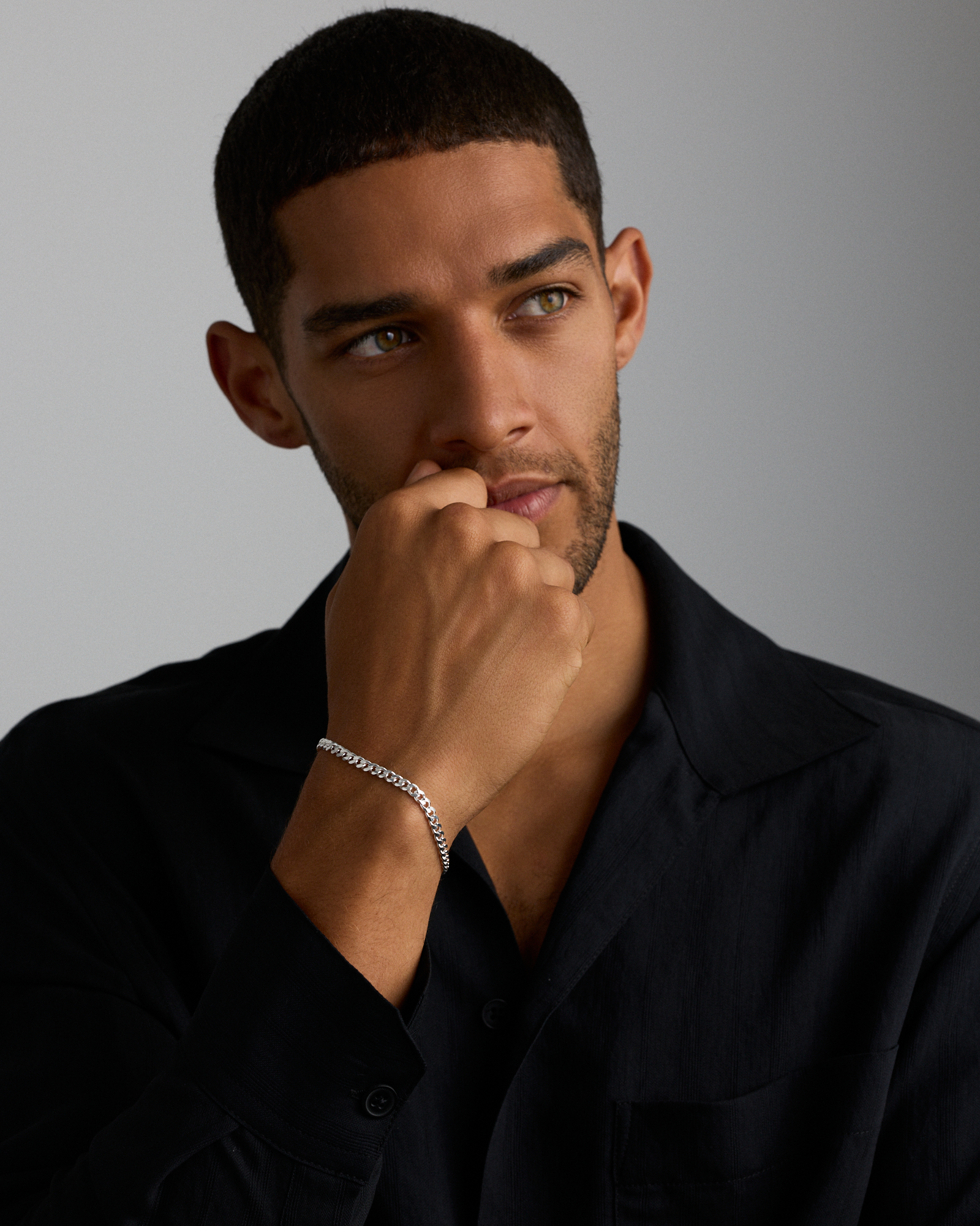 19cm (7”) 4.3mm Width Curb Bracelet in Sterling Silver