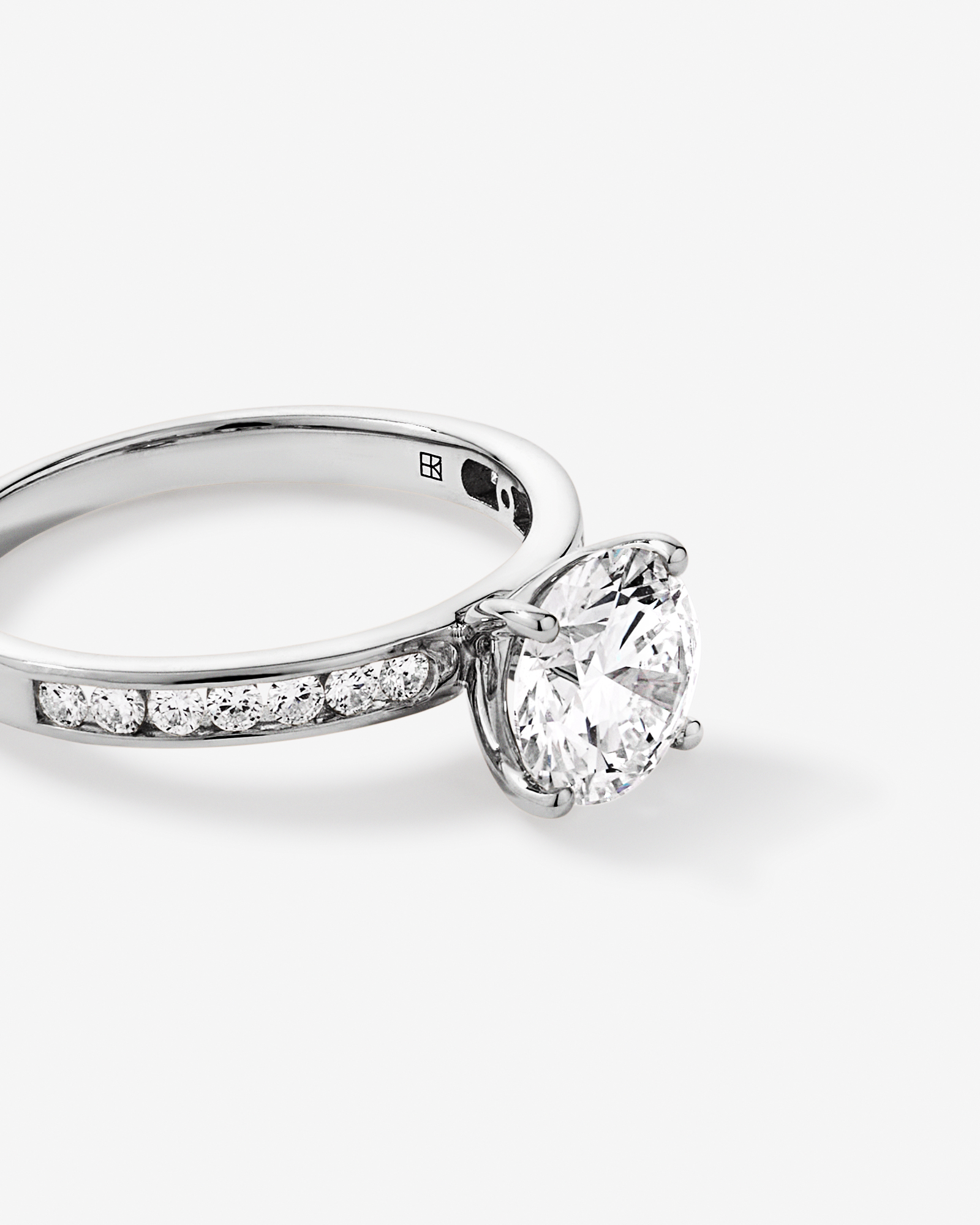 2.00 Carat TW Round Brilliant Laboratory-Grown Diamond Engagement Ring with Channel Set Side Accent Diamonds 14kt Gold