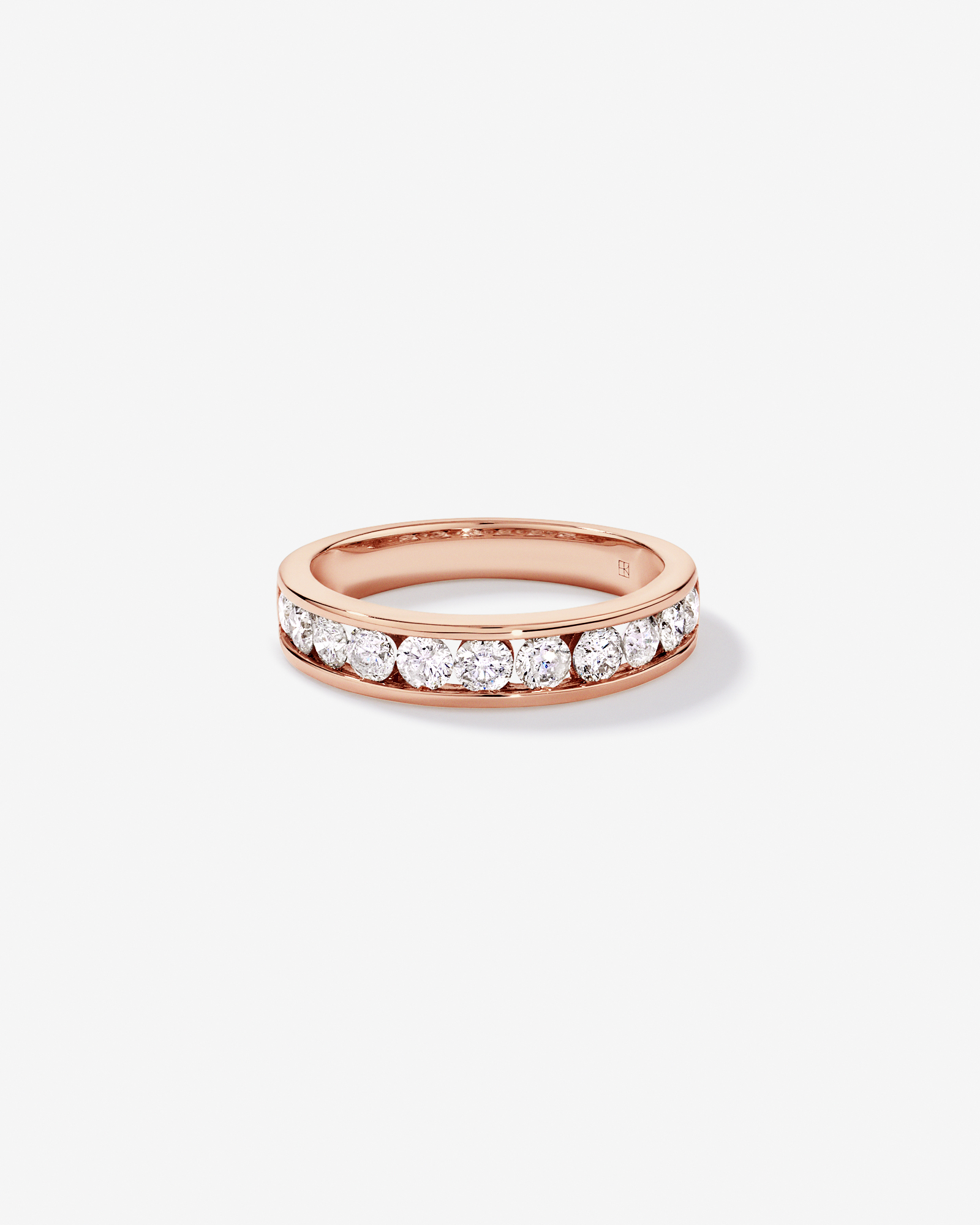 1.00 Carat TW Round Brilliant Channel Set Wedding Band 10kt Rose Gold