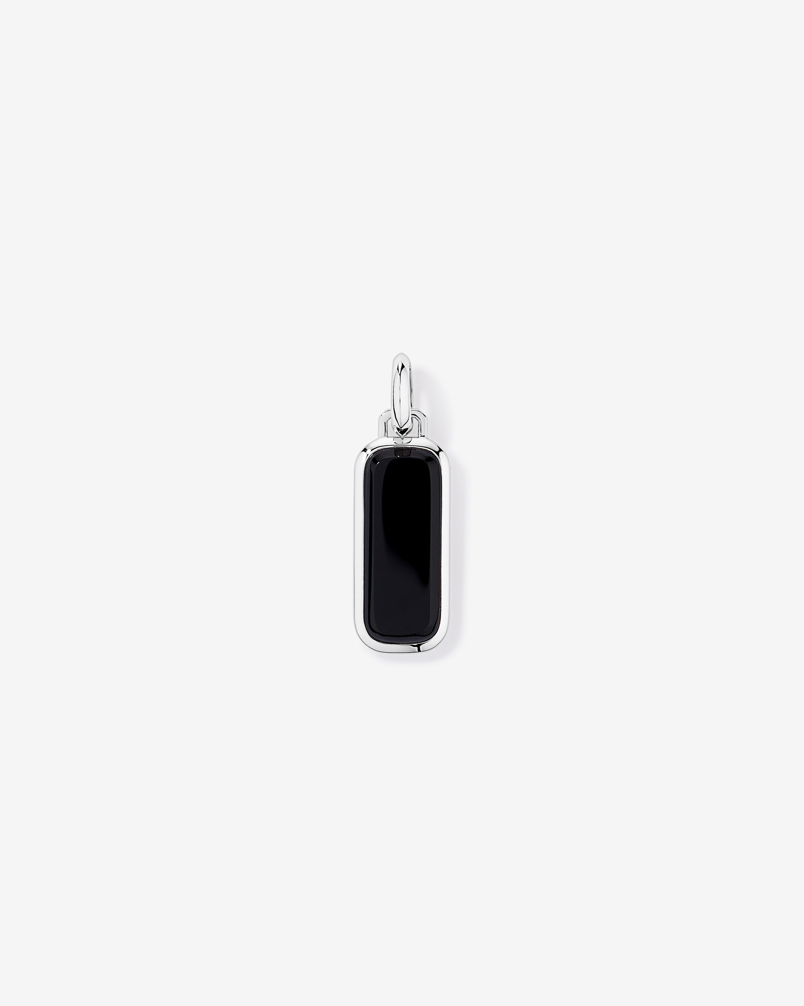 Black Onyx Oblong Pendant in Sterling Silver