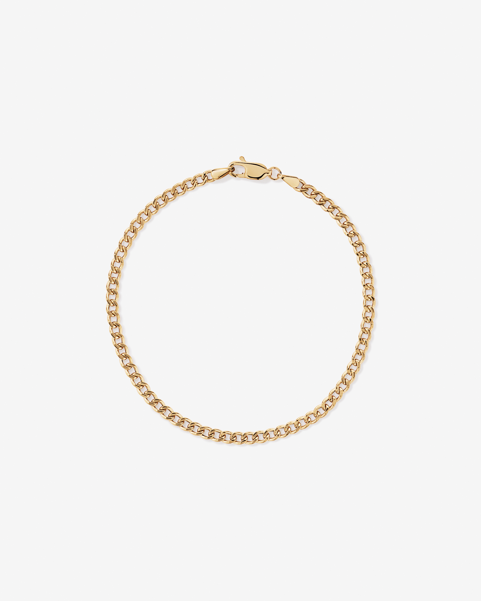 17cm (20") 2.95mm Width Semi Solid Diamond Cut Curb Bracelet in 10kt Yellow Gold