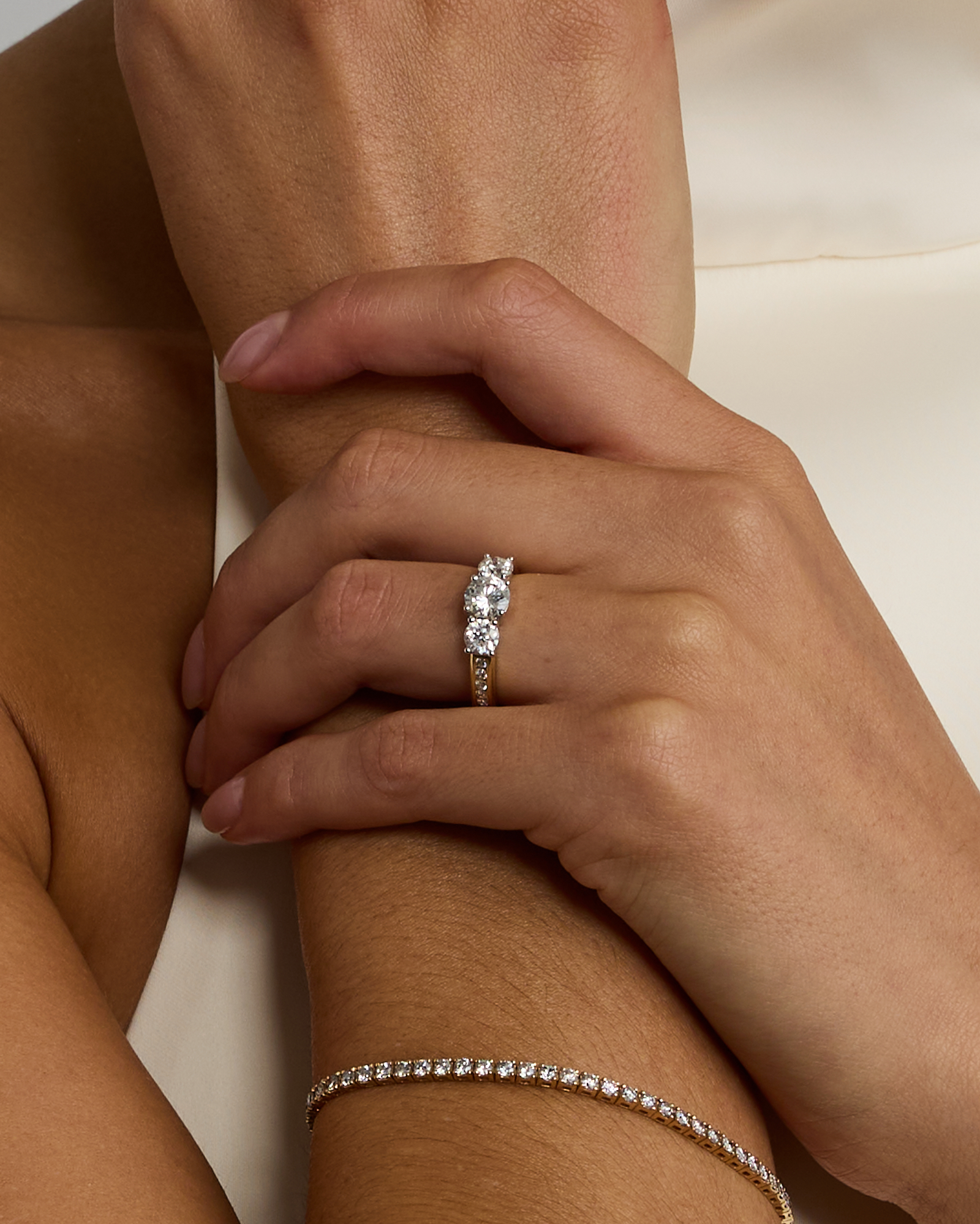 2.00 Carat TW 3 Stone Signature 101 Diamond Ring 14kt Yellow & White Gold