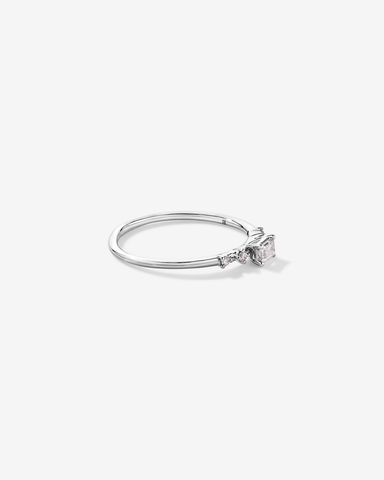 0.20TW Emerald Cut and Round Brilliant Laboratory-Grown Diamond Promise Ring 10kt Gold