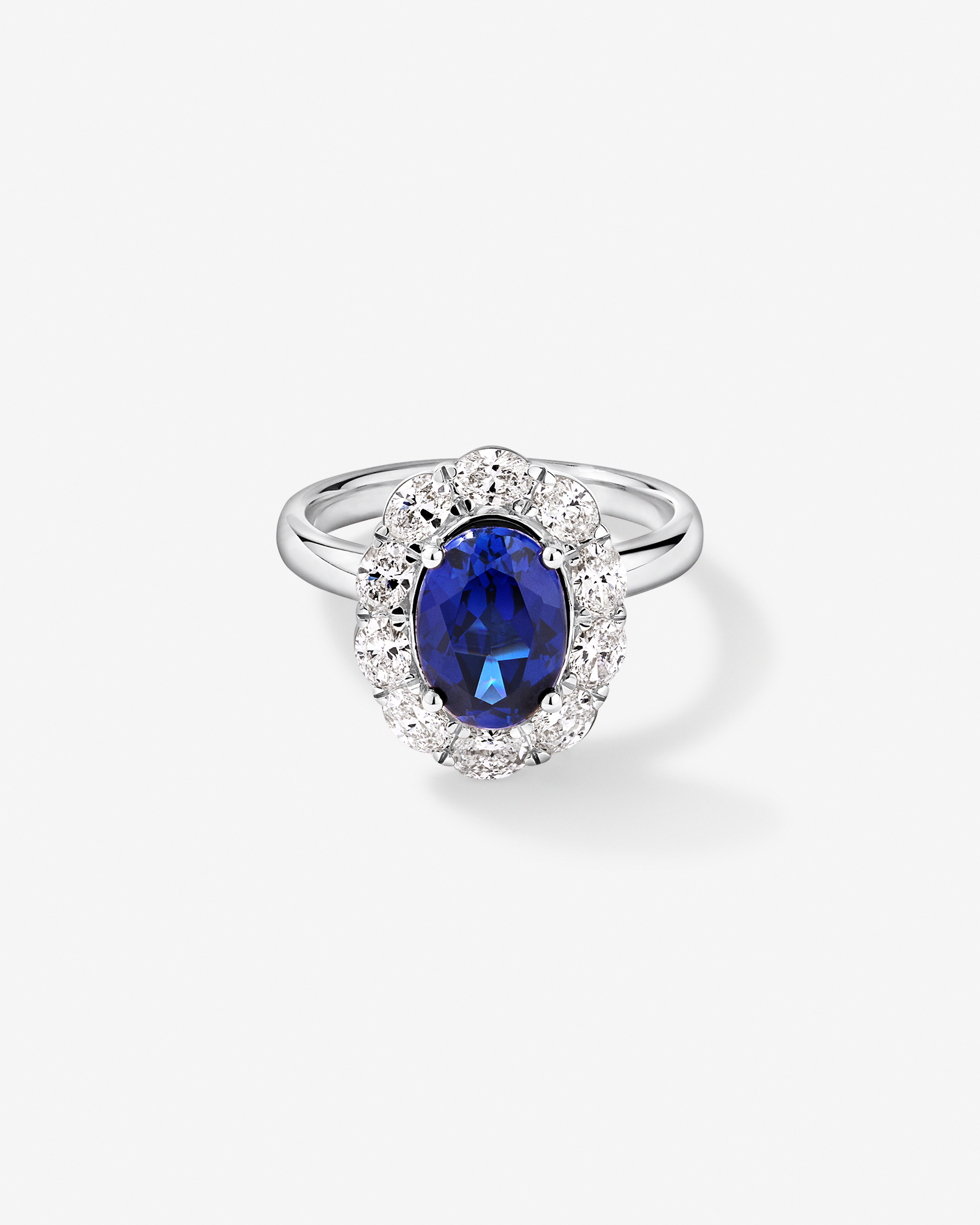 Created Sapphire & 0.97 Carat TW Laboratory-Grown Diamond Ring 10kt Gold