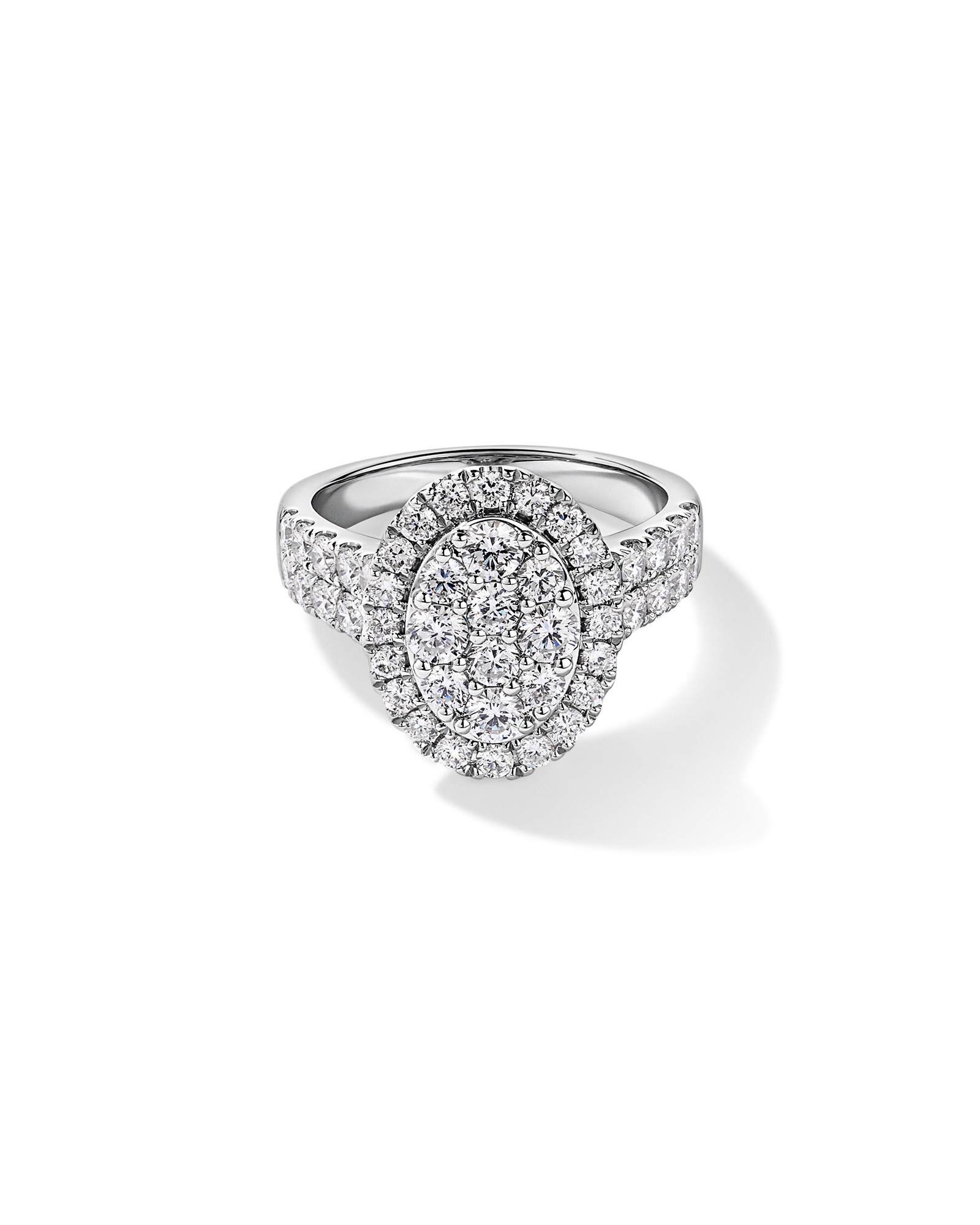 2.00TW Round Brilliant Laboratory-Grown Diamond Cluster Ring 10kt White Gold