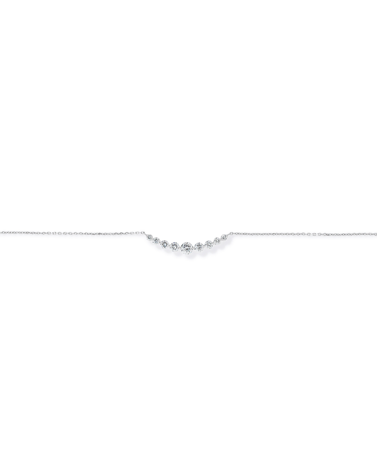 1.00TW Lab Diamond Graduated Necklace in Silver