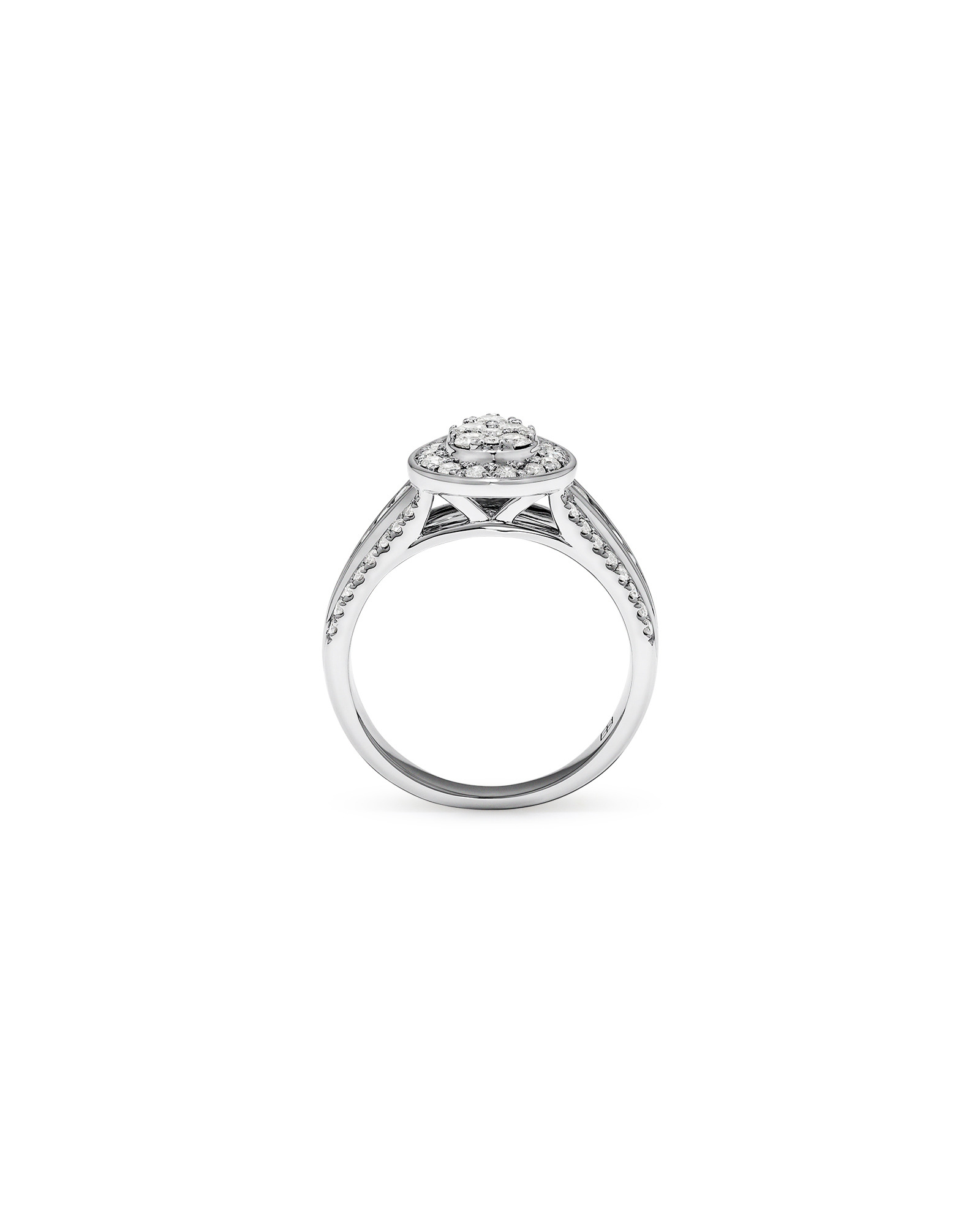 Carat TW Pear-Shaped Diamond Cluster Ring Sterling Silver