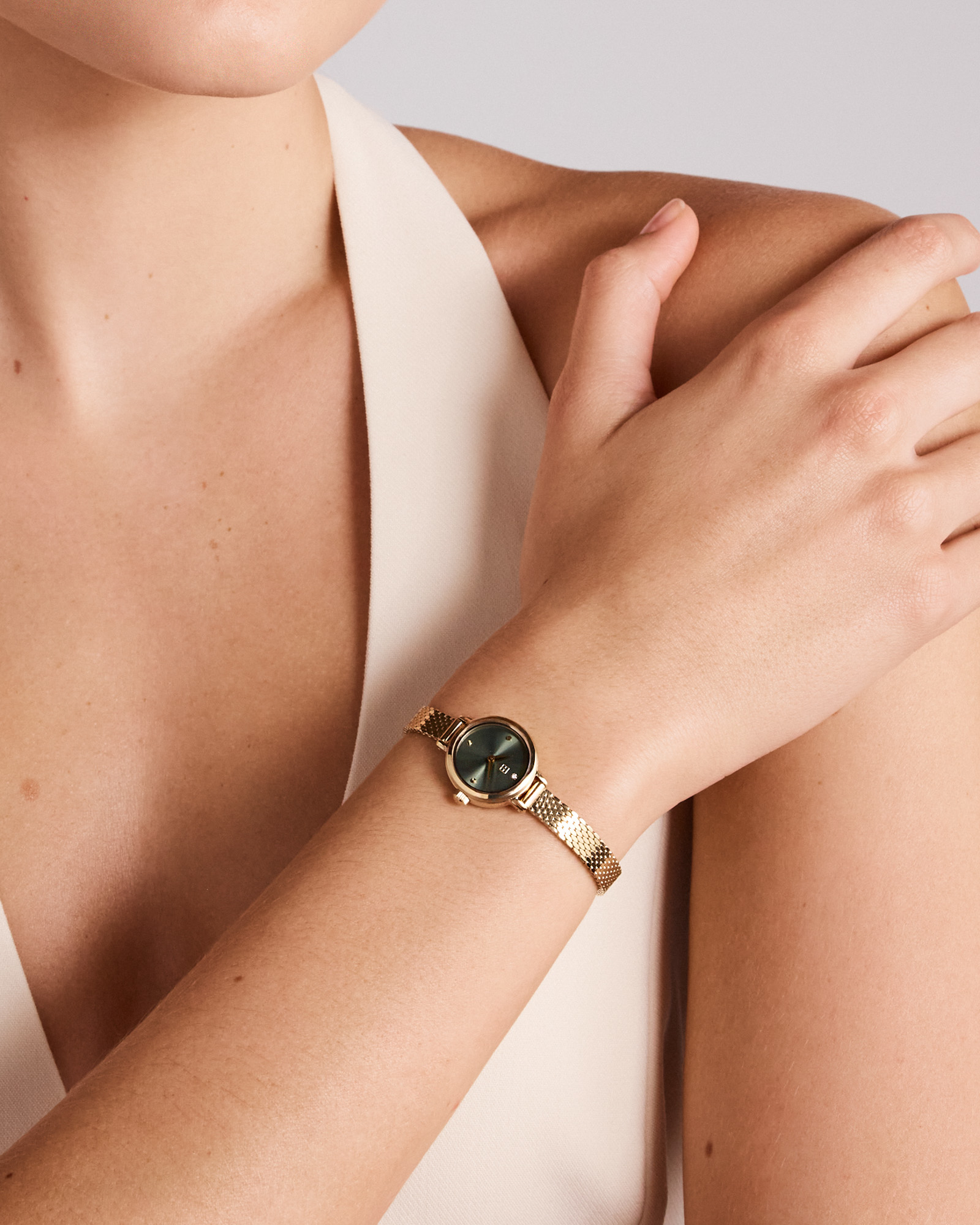 Ladies 19mm Petite Watch in Gold-Tone Stainless Steel