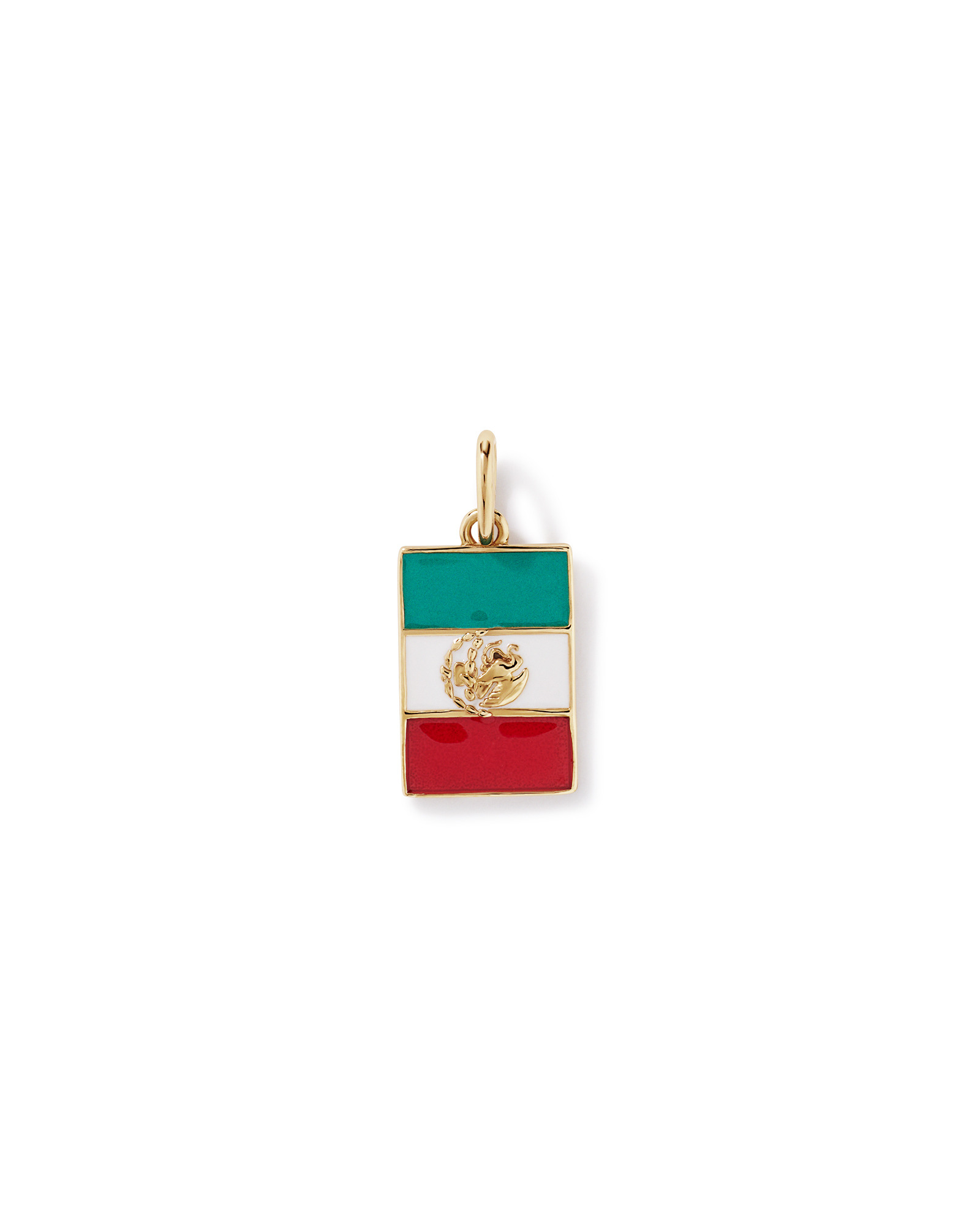 Mexico Flag Pendant in 18Kt Vermeil